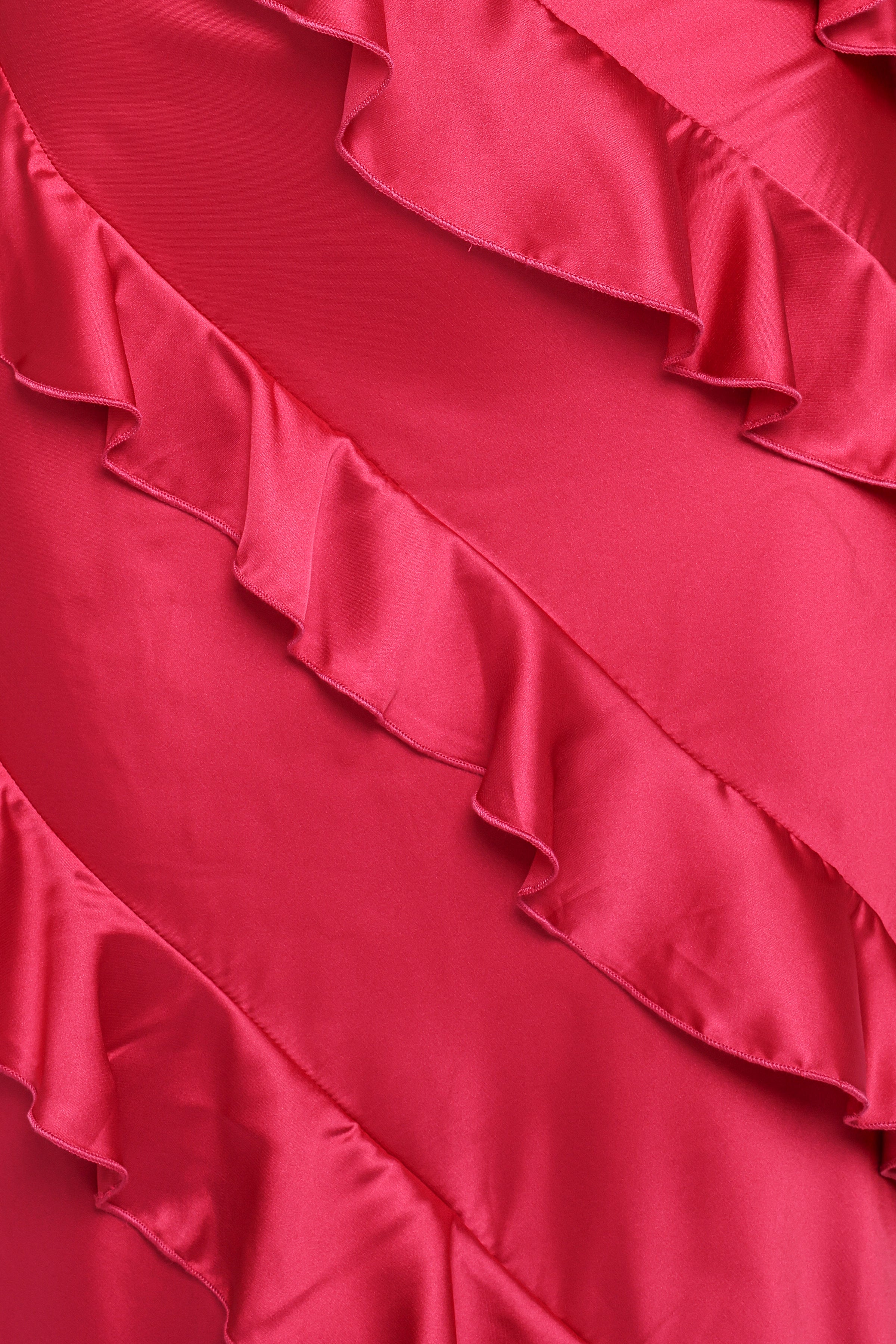 DRESSES Ciao Ruffles Maxi Satin Dress - Fuchsia