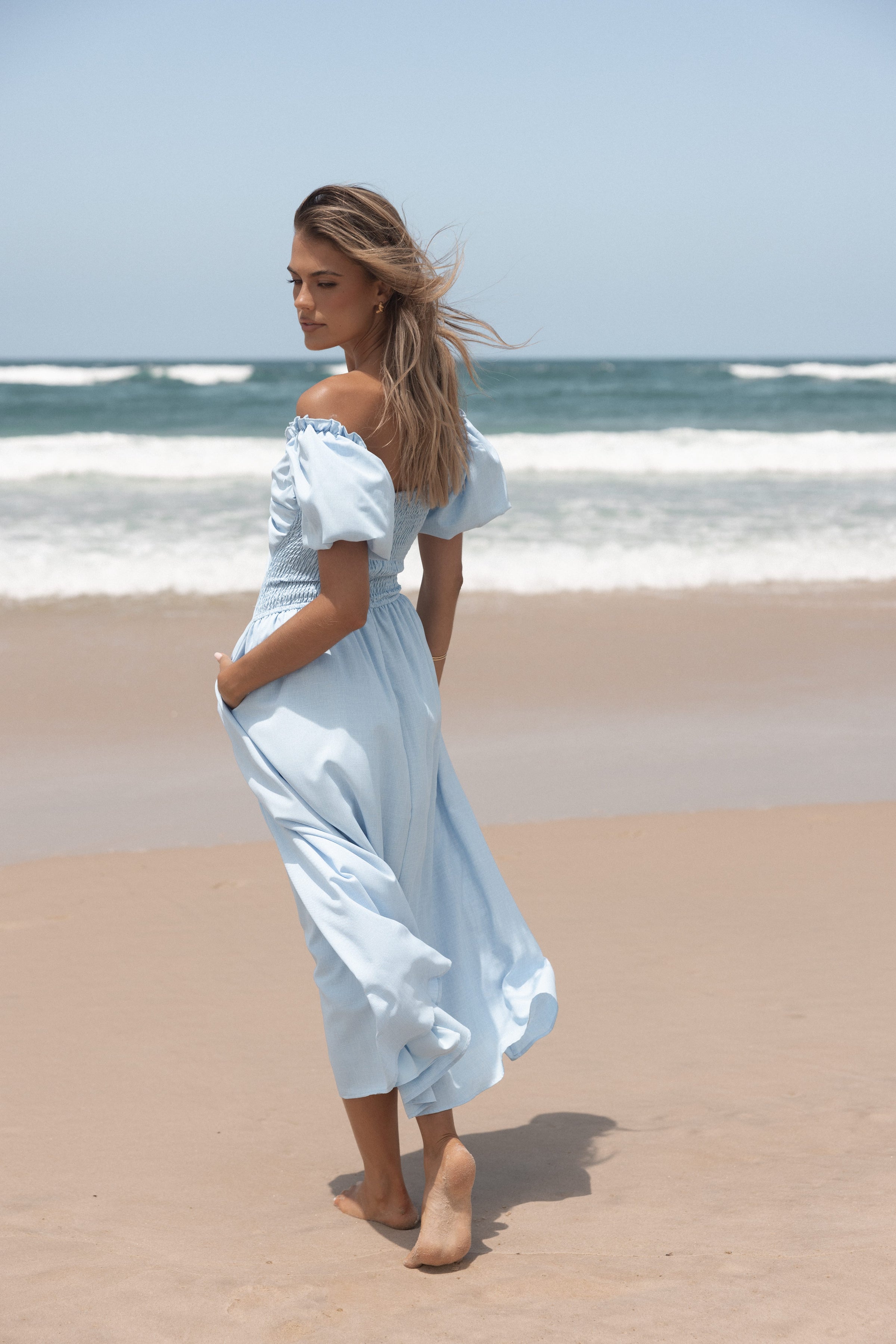 DRESSES Cintra Puff Sleeve Maxi Dress - Blue