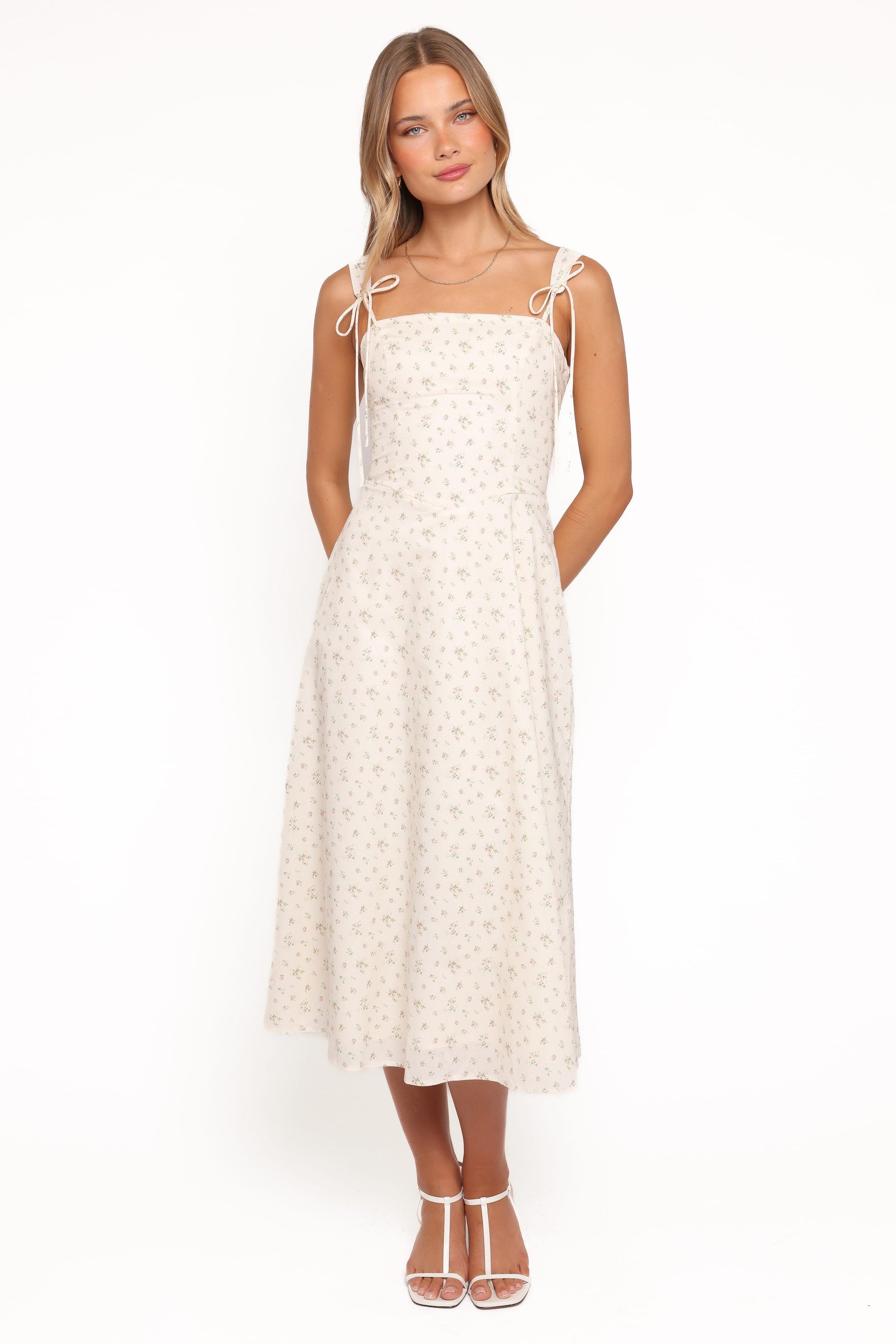 DRESSES Clarissa Midi Dress - White Betty