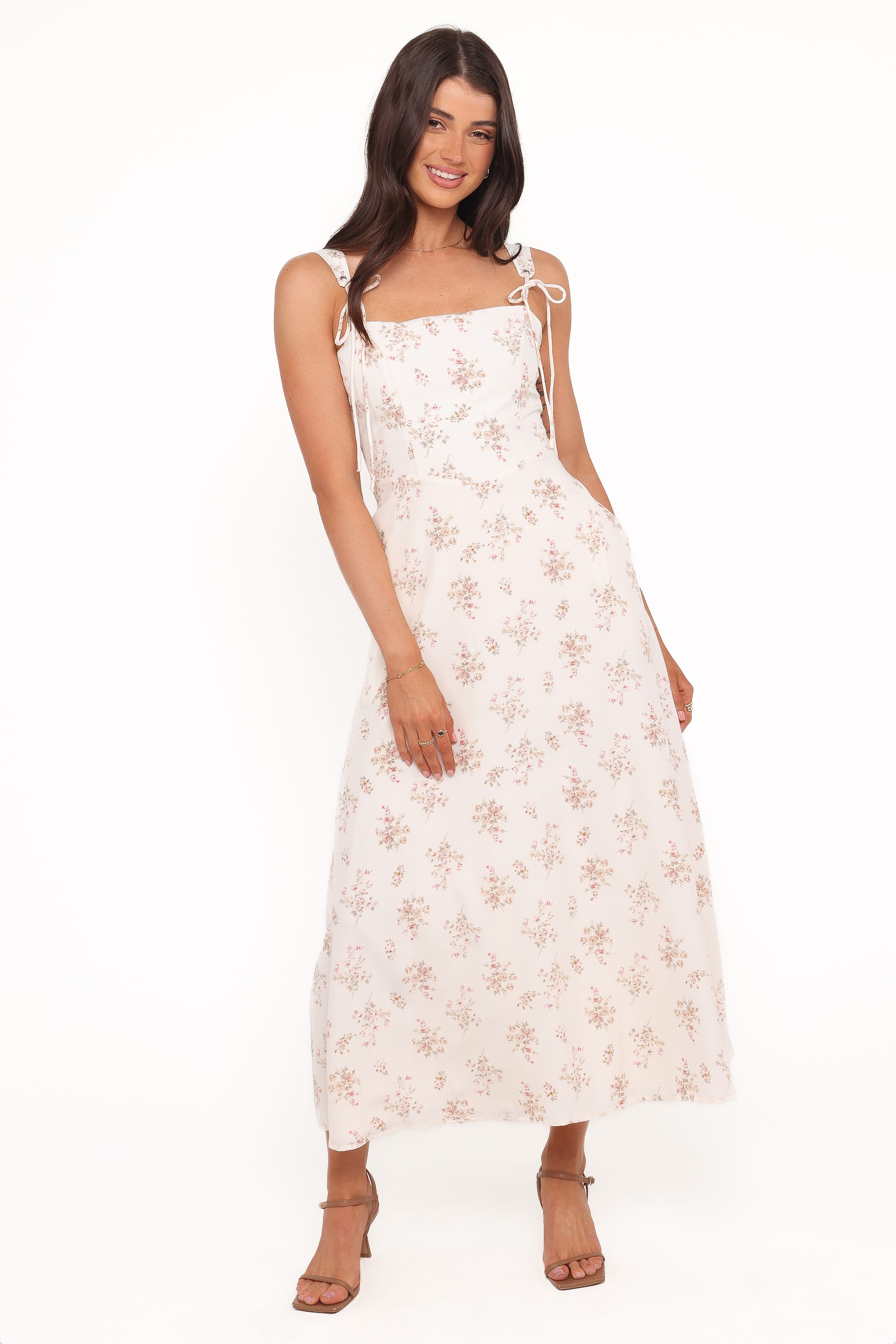 DRESSES Clarissa Midi Dress - White Floral