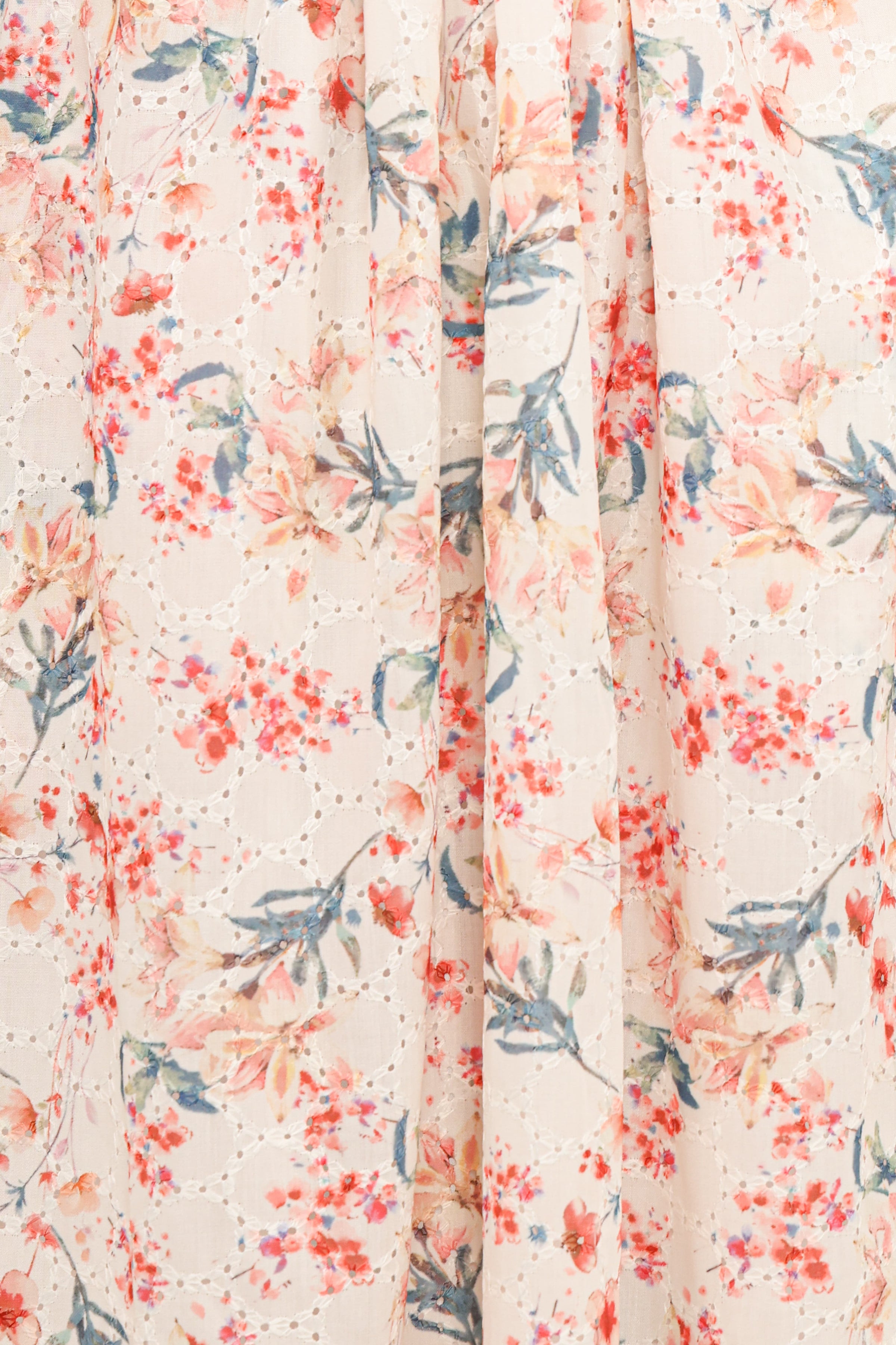 DRESSES Clo Puff Sleeve Midi Dress - Ivory Floral