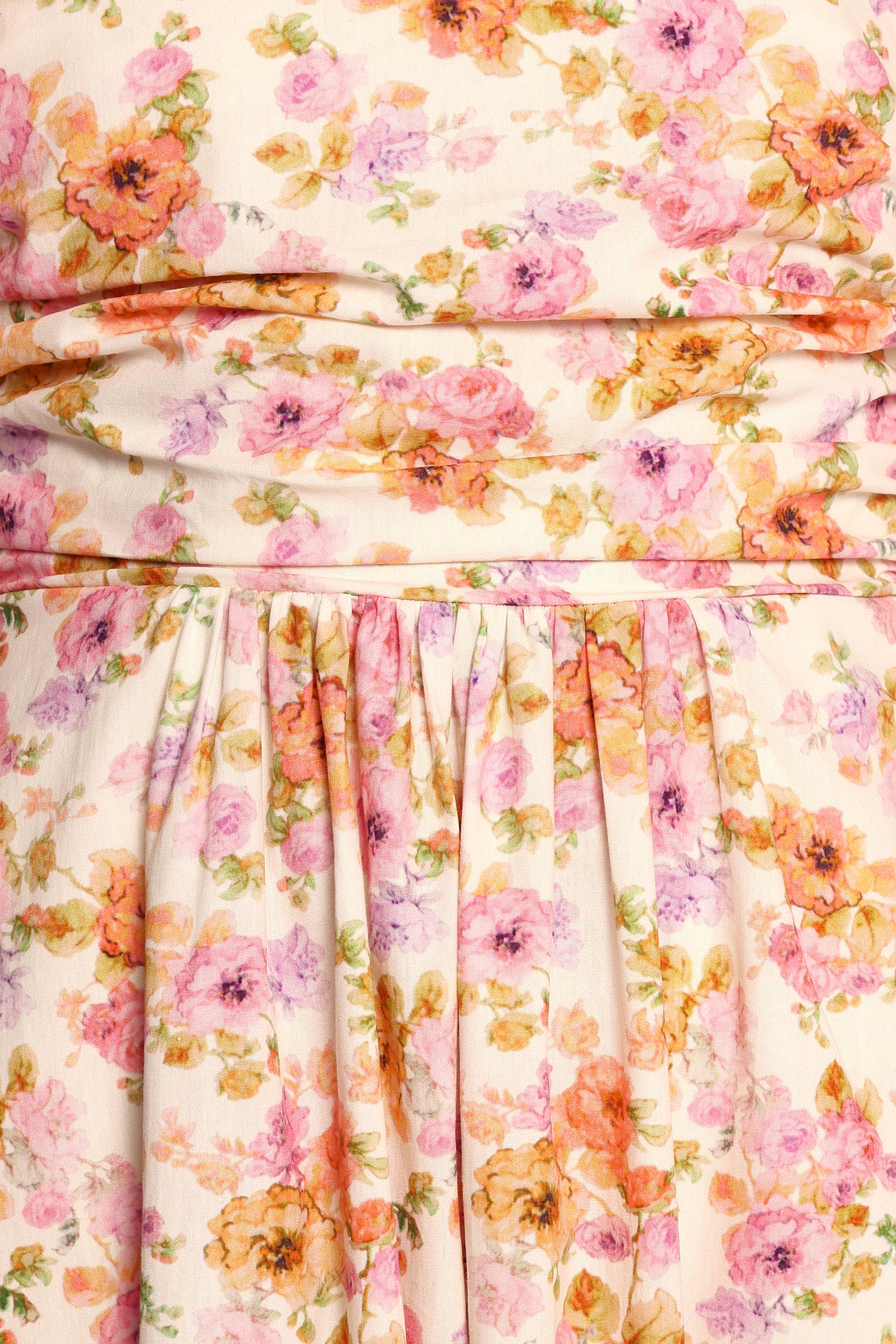 DRESSES Clo Puff Sleeve Midi Dress - Peach Floral