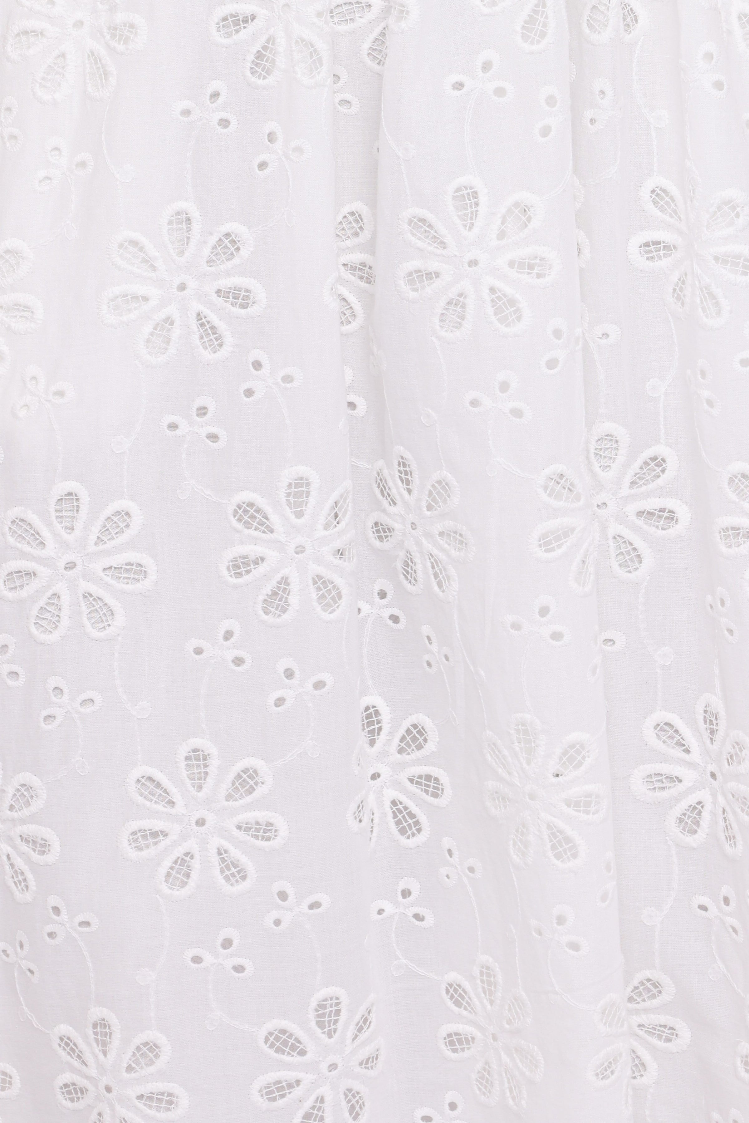 DRESSES Clo Puff Sleeve Midi Dress - White Broderie