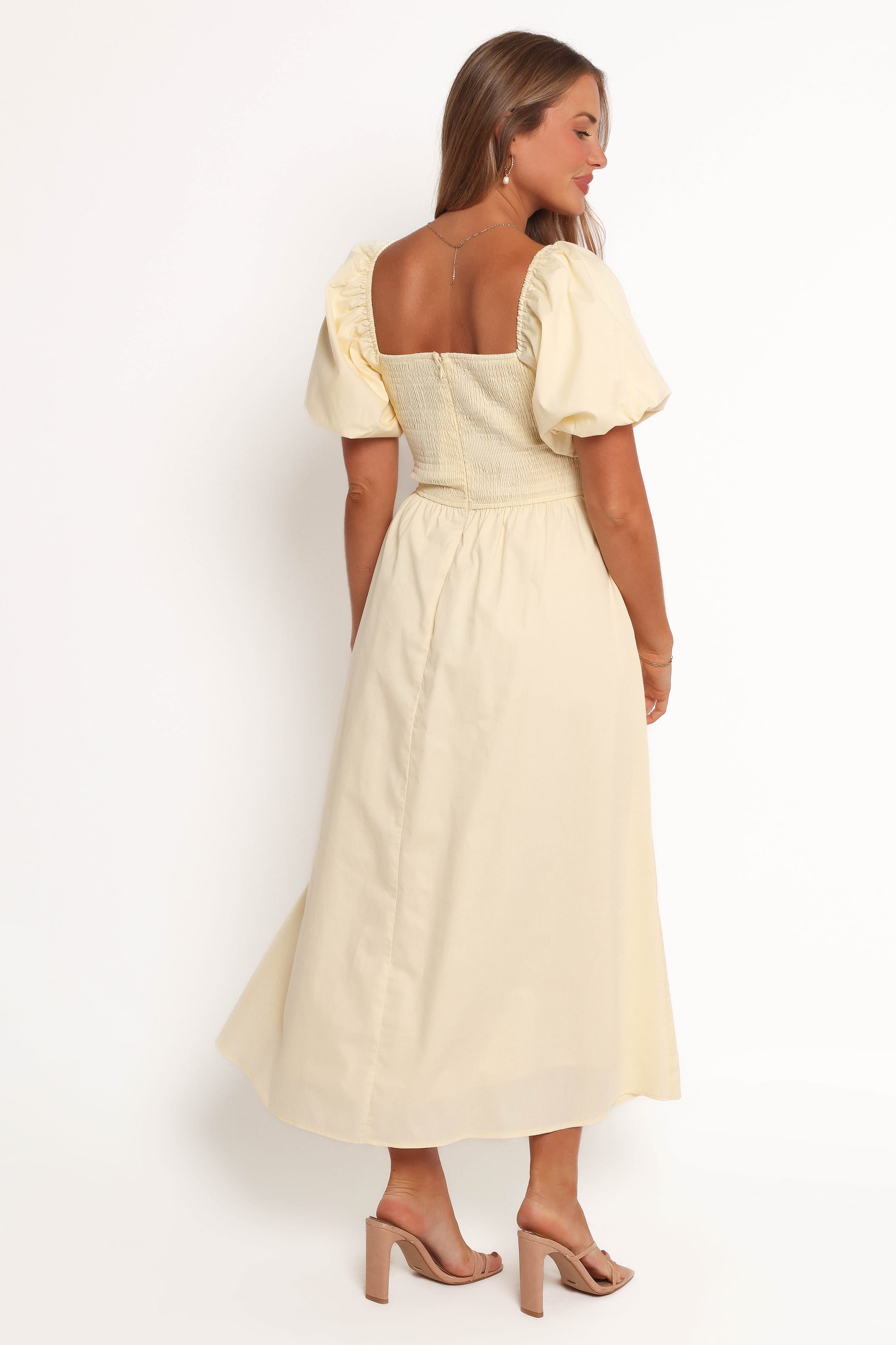 DRESSES Clo Puff Sleeve Midi Dress - Yellow