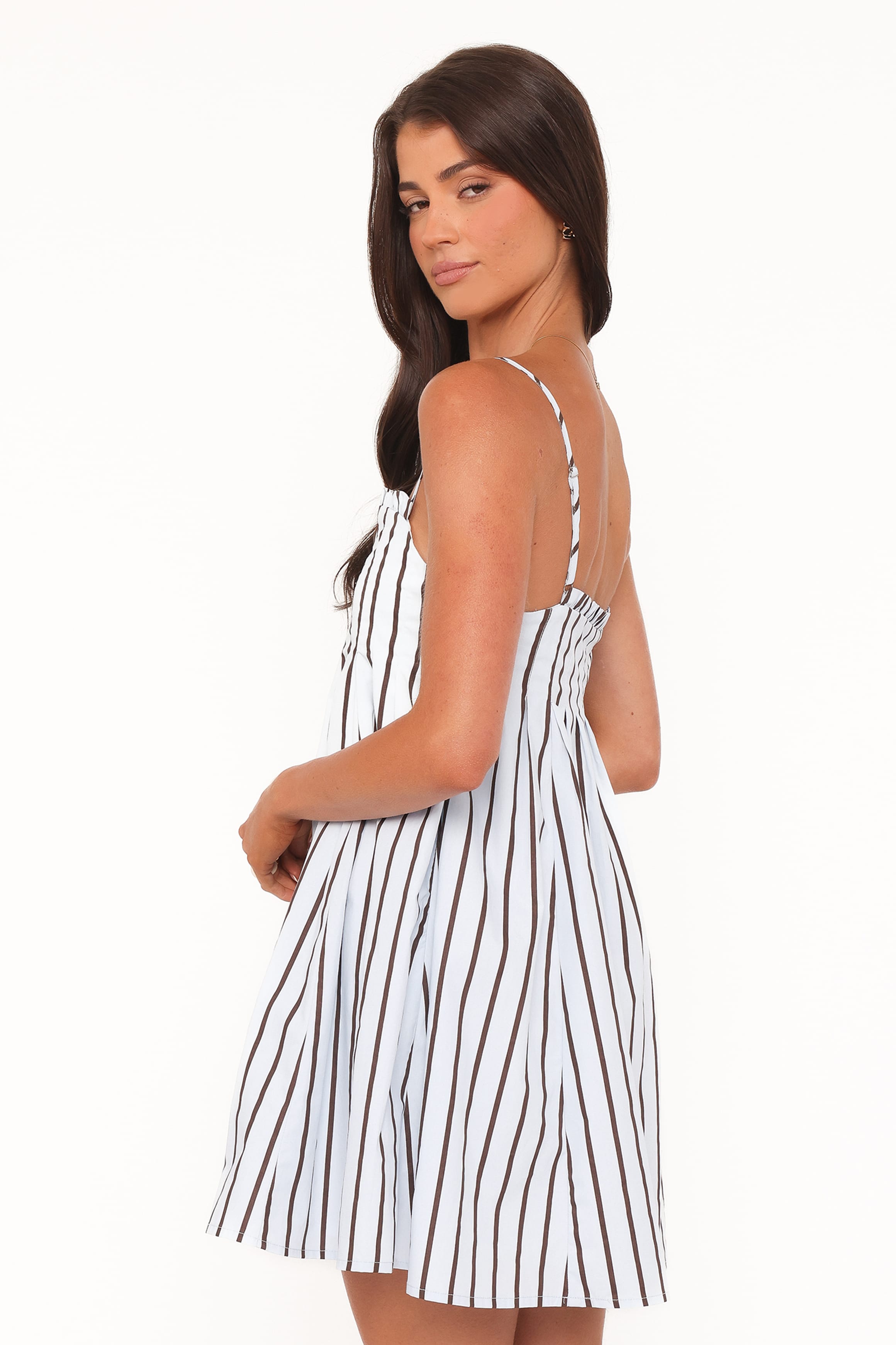 DRESSES Cole Mini Dress - Blue/Brown Stripe