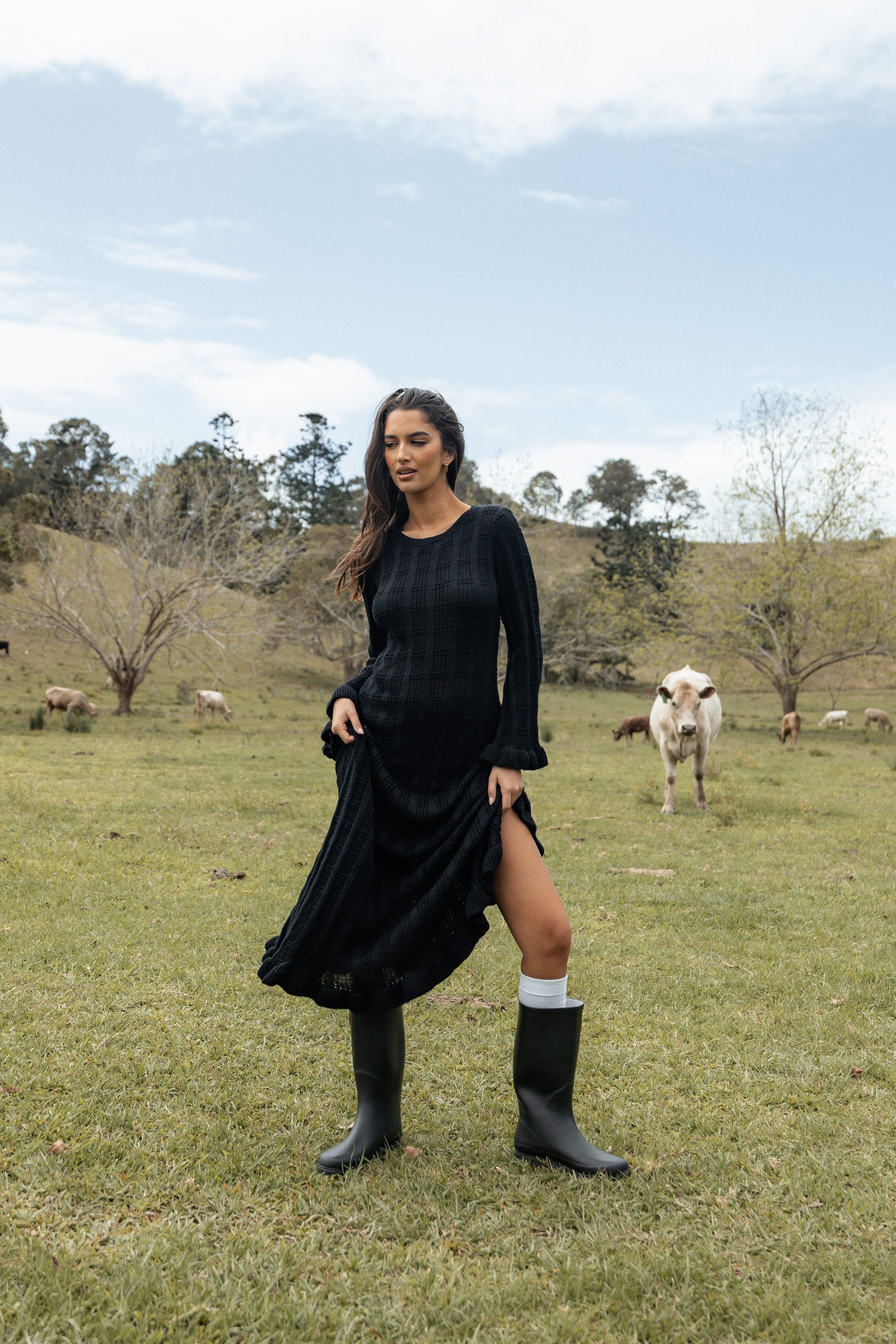 DRESSES Colter Long Sleeve Maxi Dress - Black
