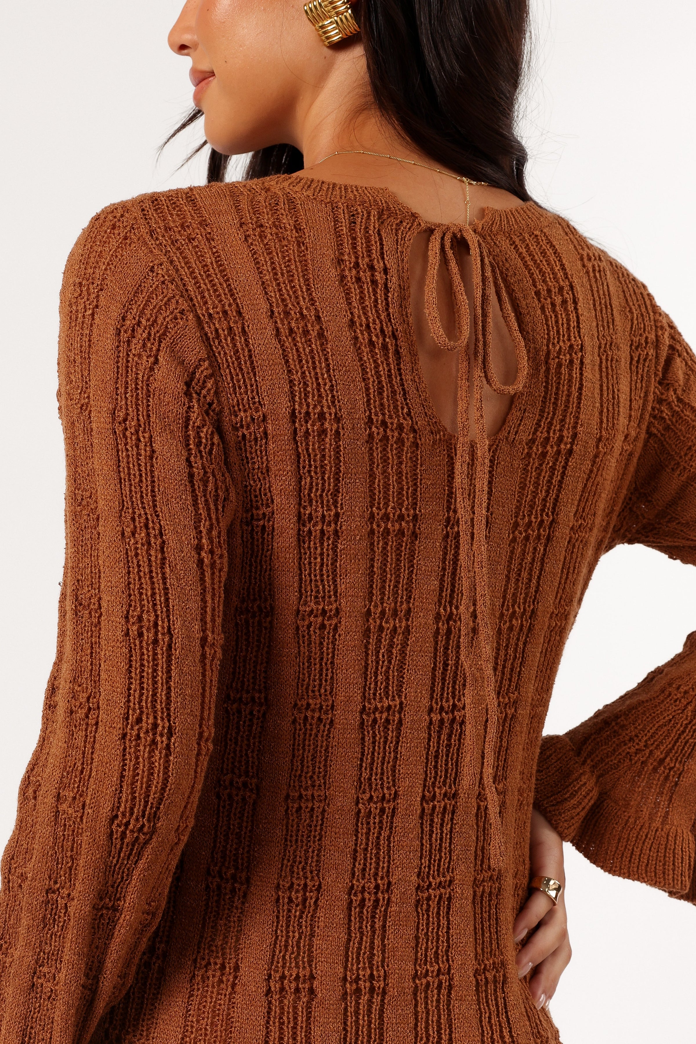 DRESSES @Colter Long Sleeve Maxi Dress - Bronze