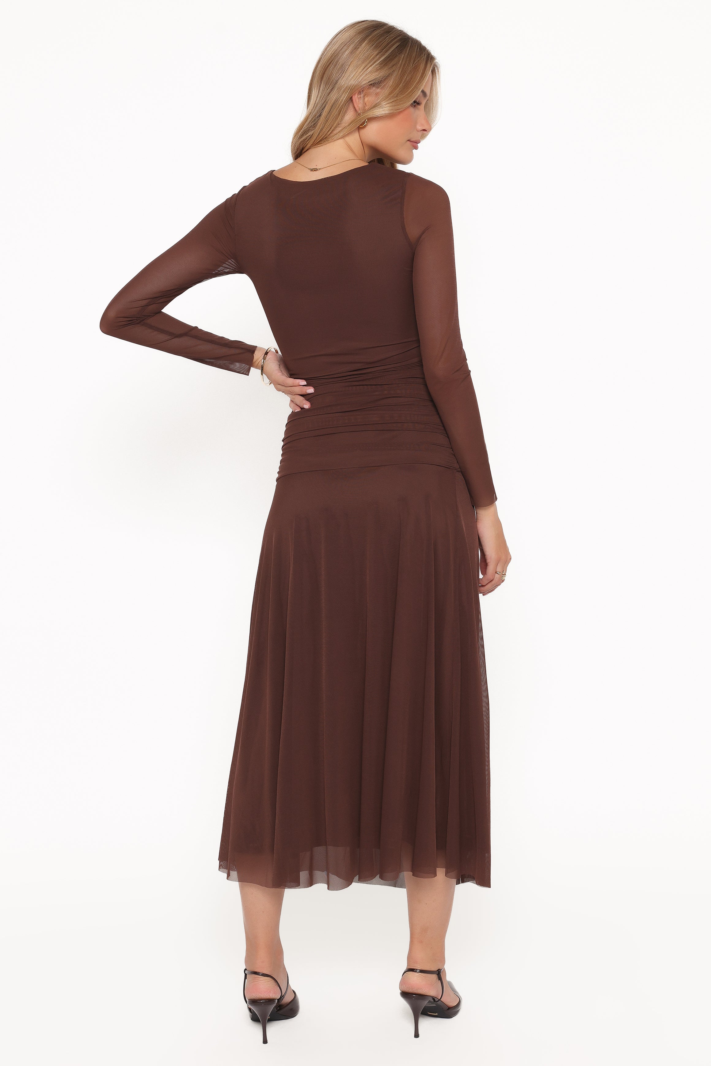 DRESSES Colton Long Sleeve Maxi Dress - Brown