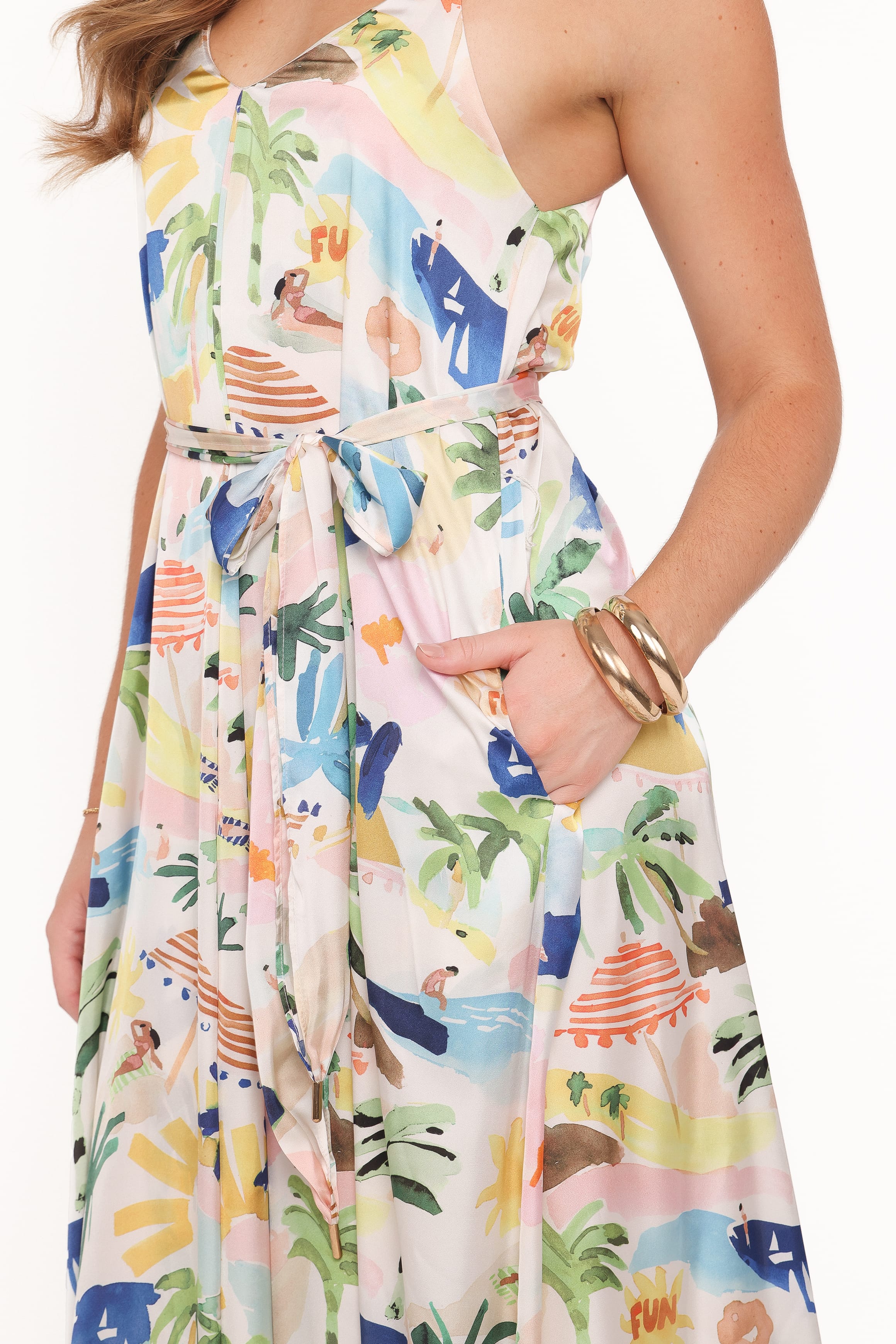 DRESSES Coralee Maxi Dress - Cream Resort Isle