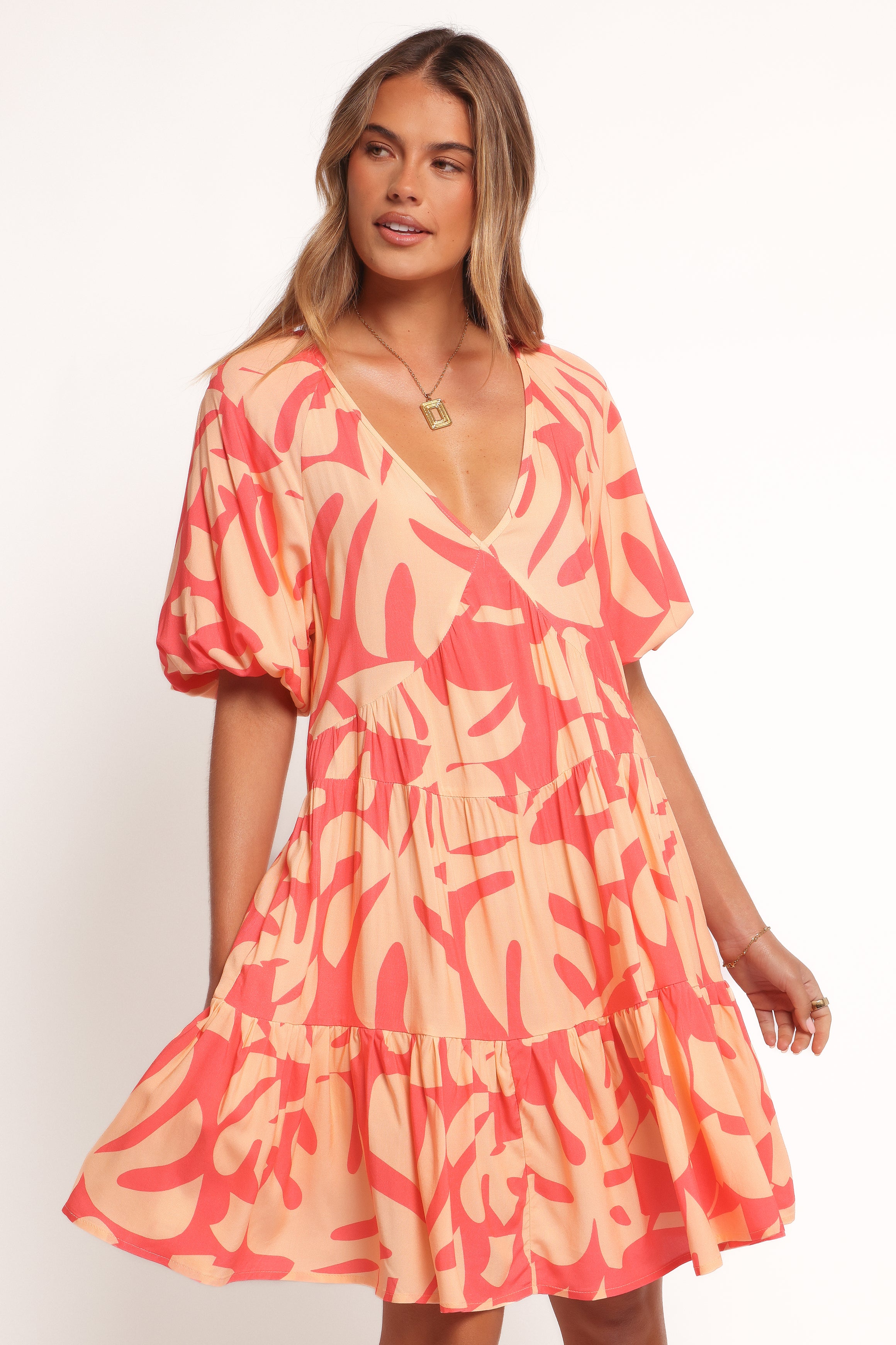 DRESSES Corinna Mini Dress - Coral Print