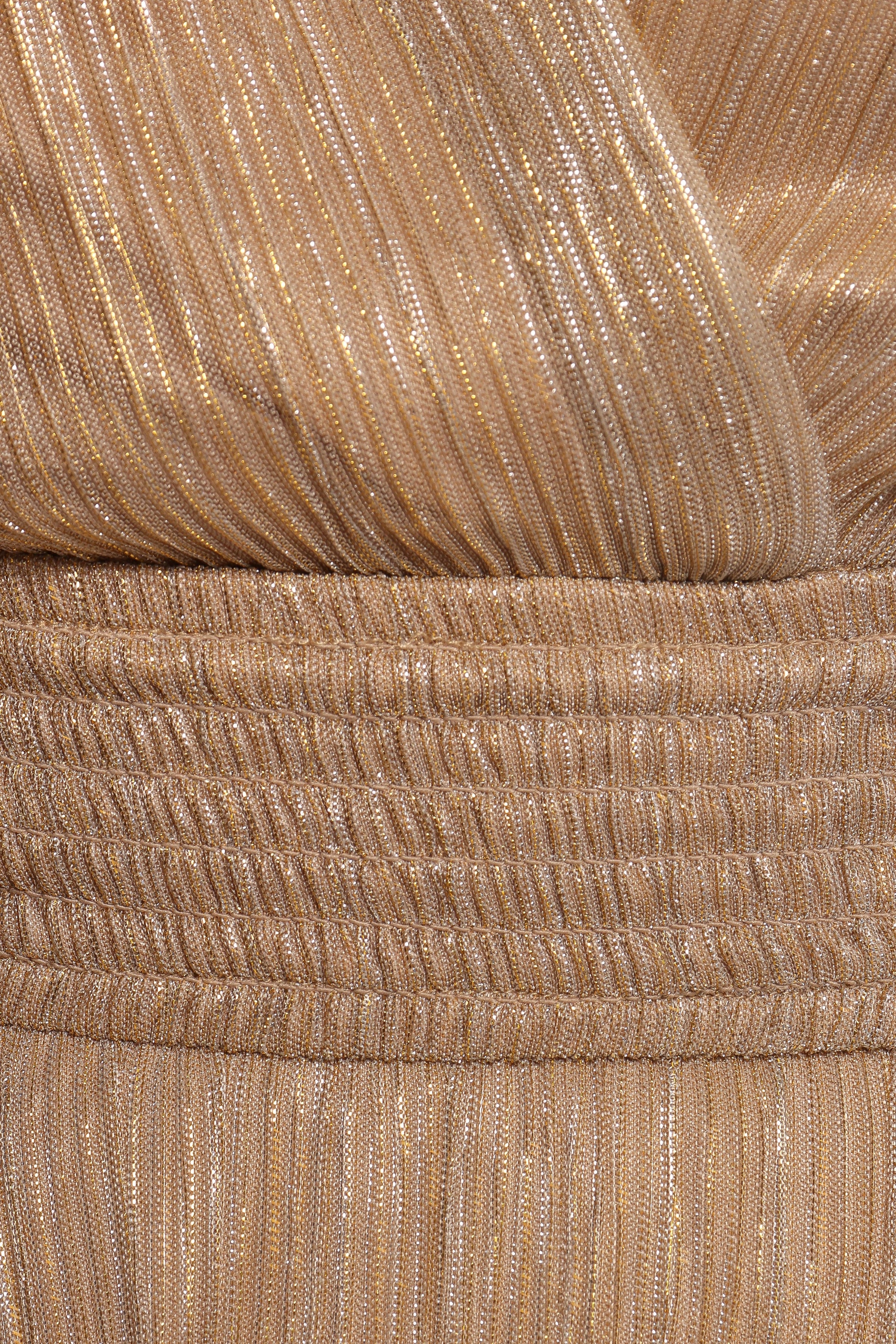 DRESSES Cybil Pleated Tiered Midi Dress - Champagne Gold