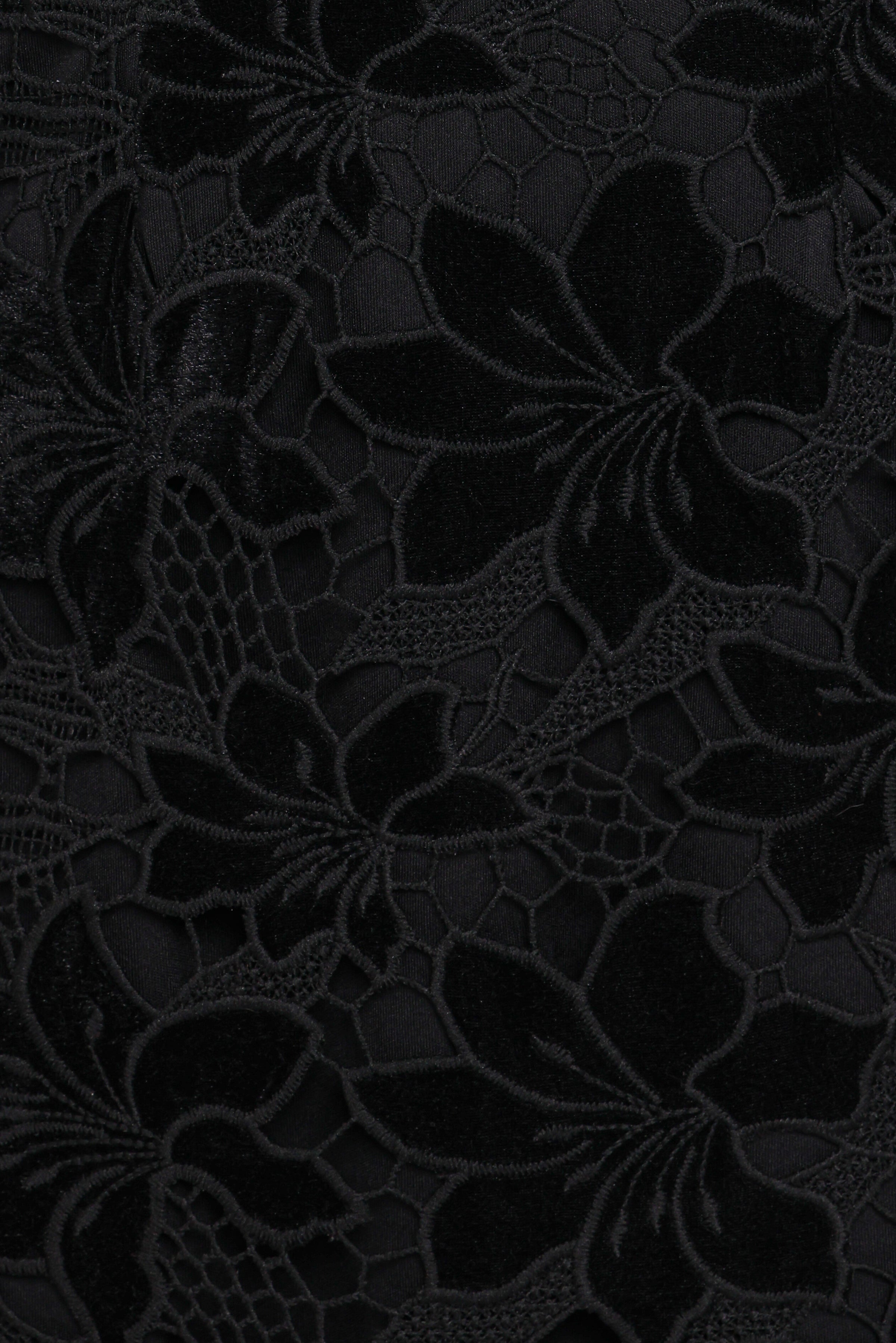 DRESSES Cynthia Velvet Lace Mini Dress - Black