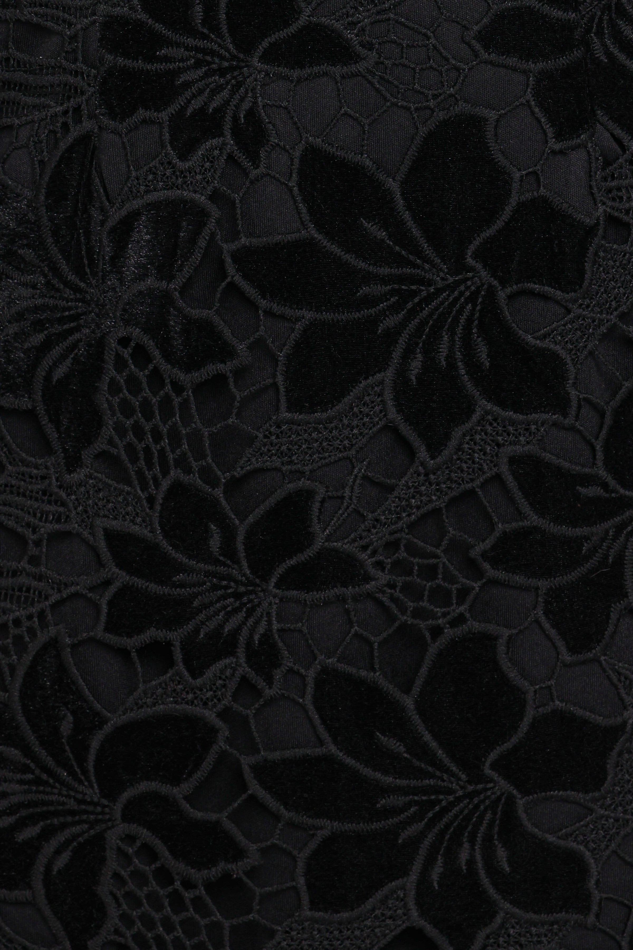 DRESSES Cynthia Velvet Lace Mini Dress - Black