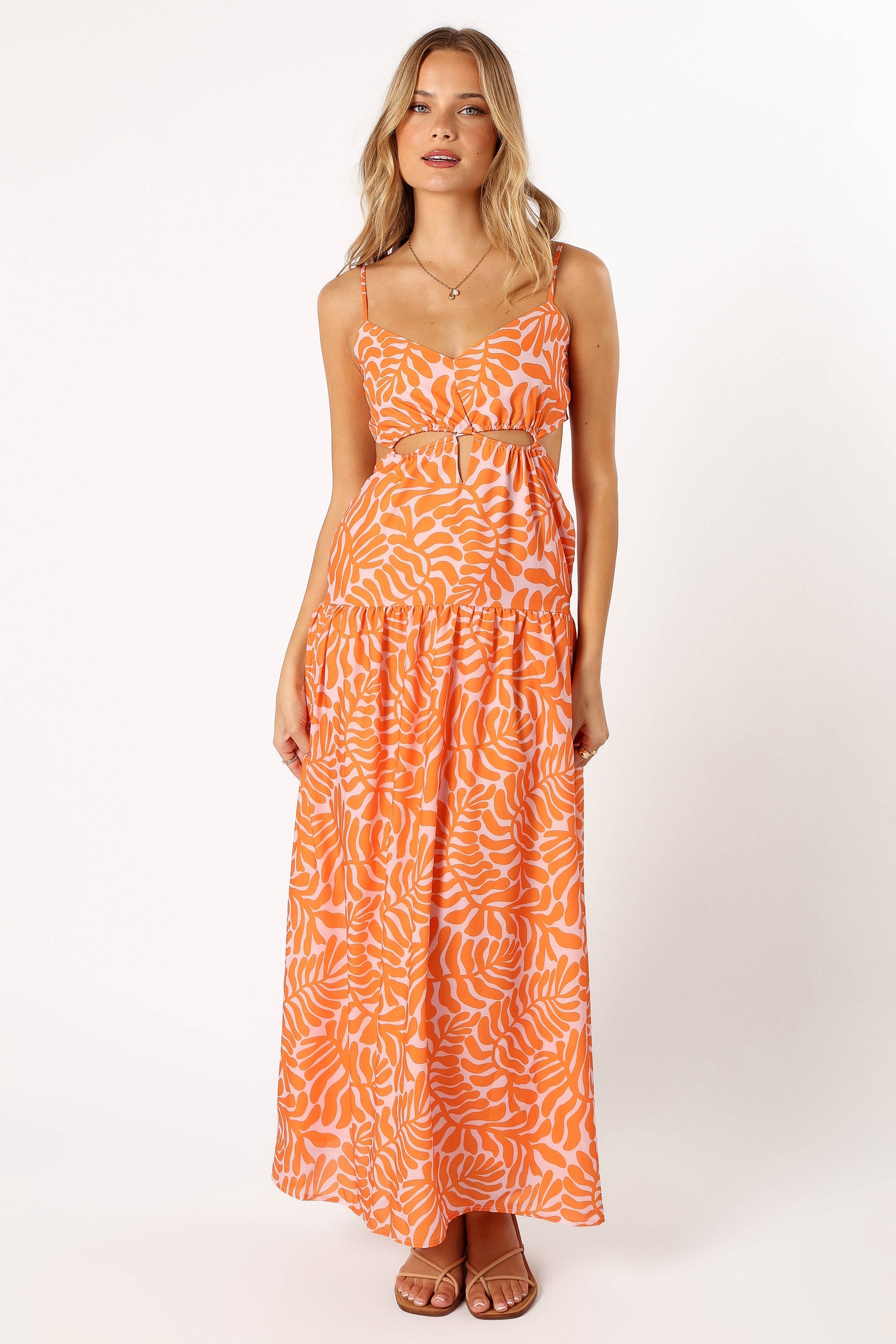 DRESSES @Dalton Cut Out Maxi Dress - Orange Print
