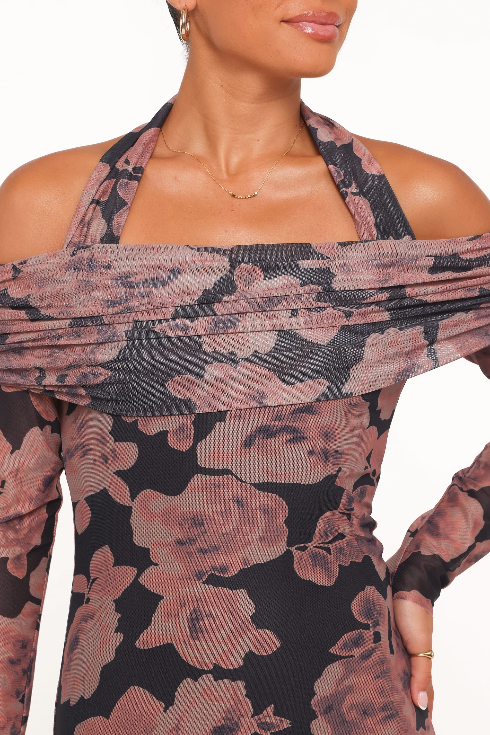 DRESSES Dane Off Shoulder Maxi Dress - Black Floral