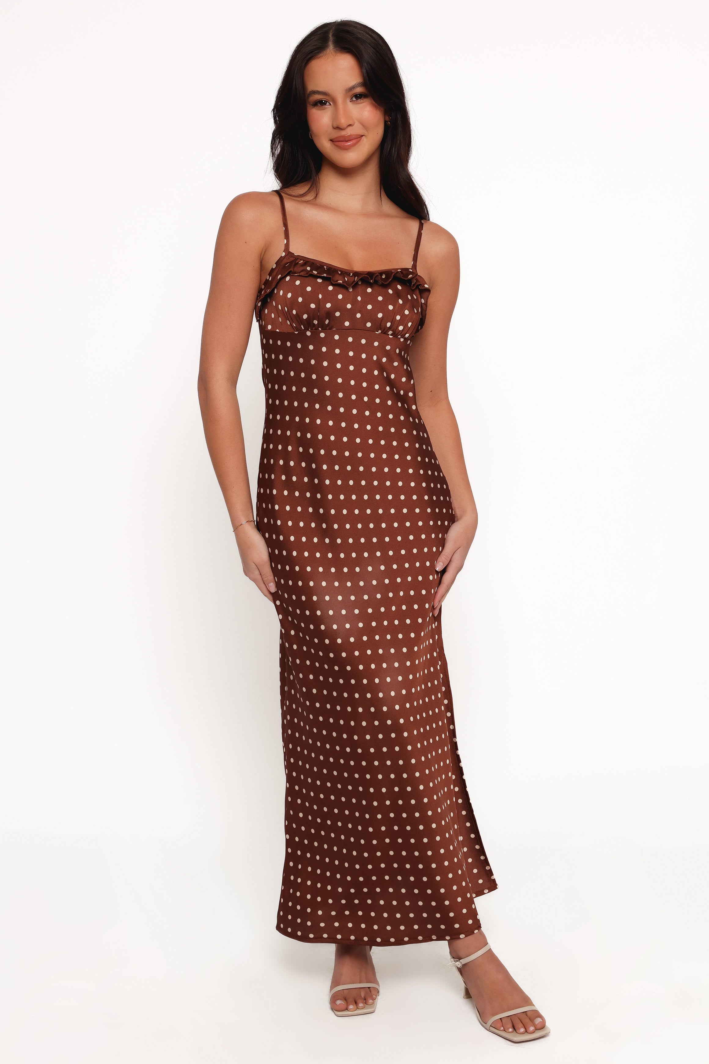 DRESSES Dara Midi Dress - Brown Polka Dot