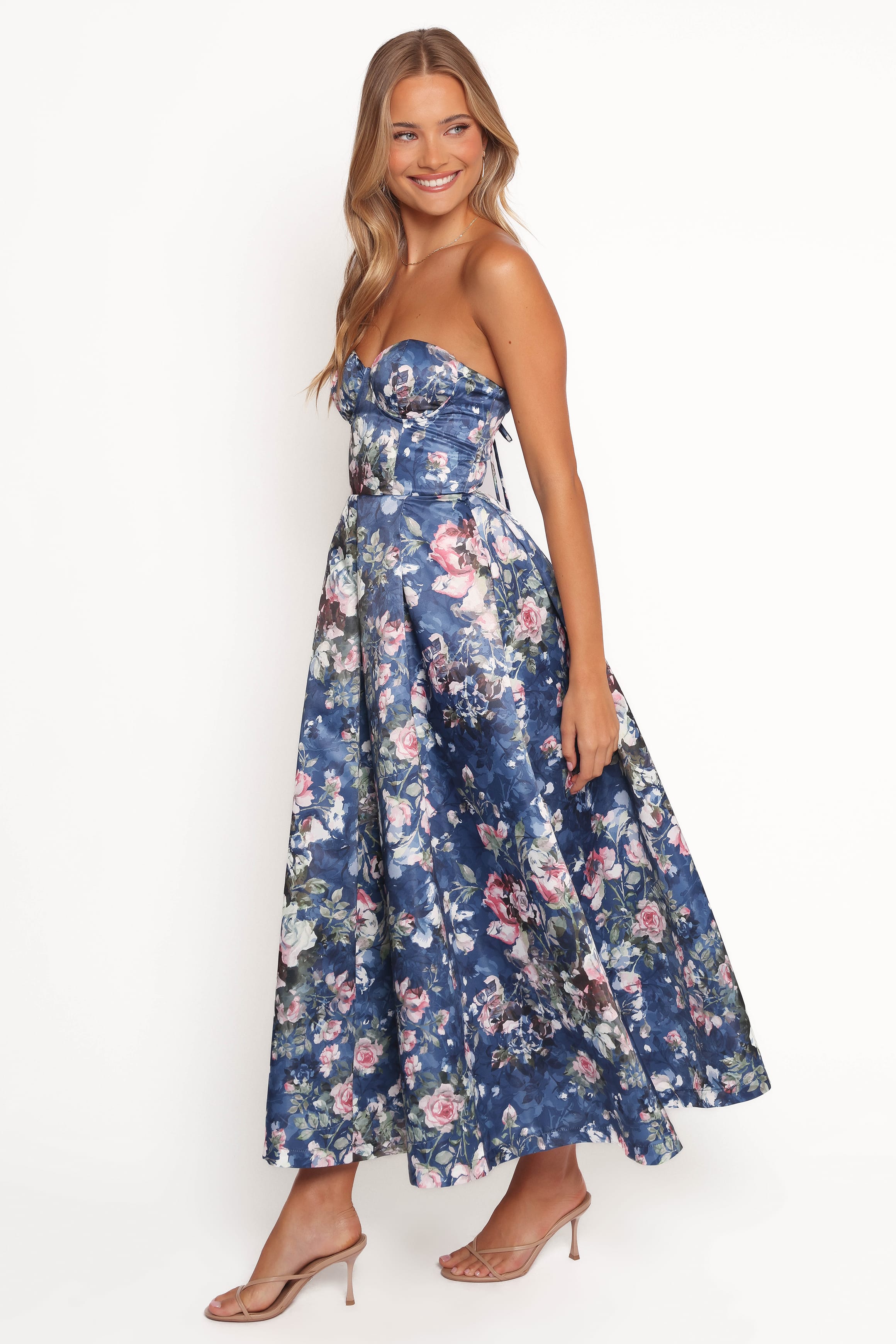 DRESSES Darina Strapless Midi Dress - Midnight Floral