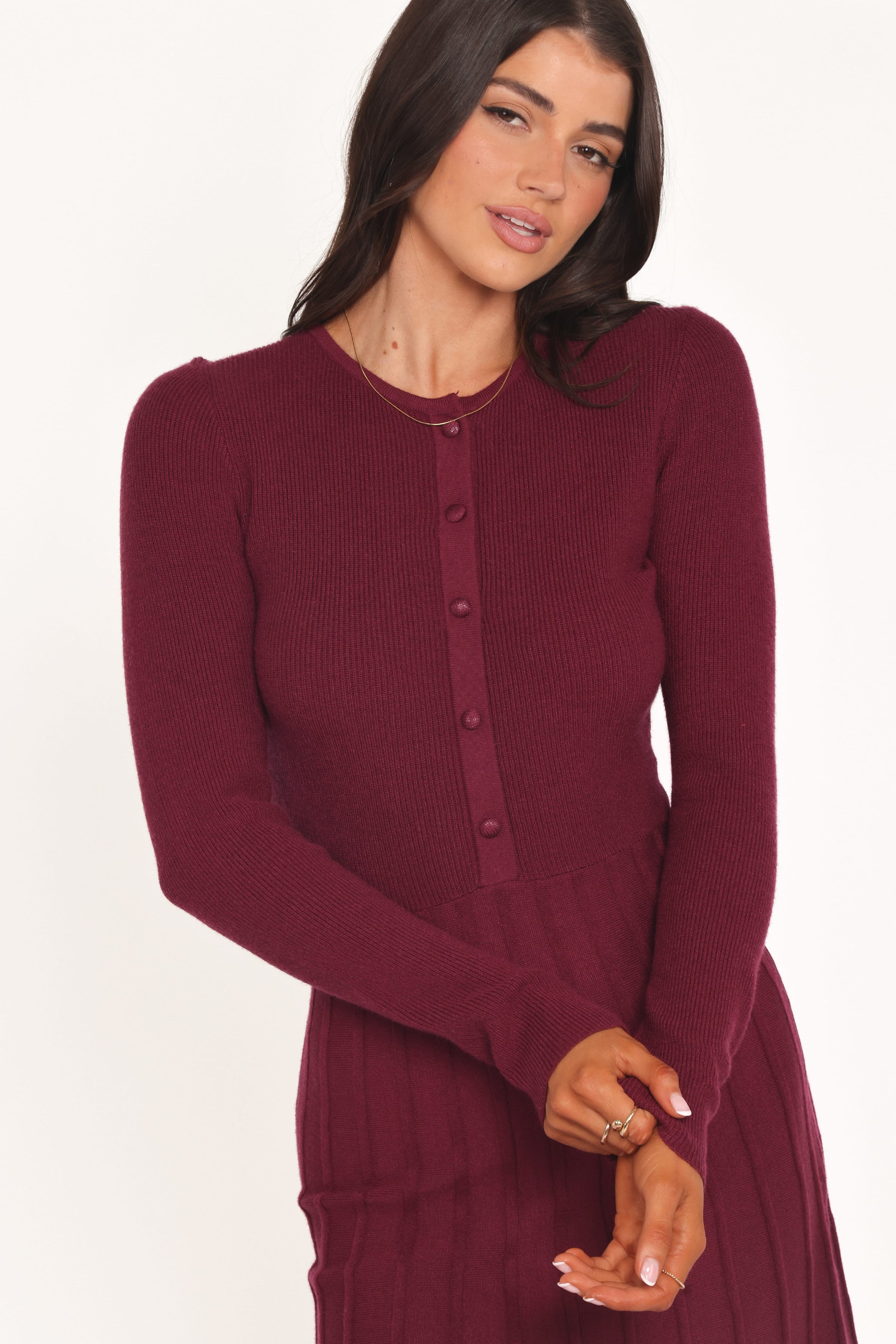 DRESSES Darlina Long Sleeve Mini Dress - Burgundy