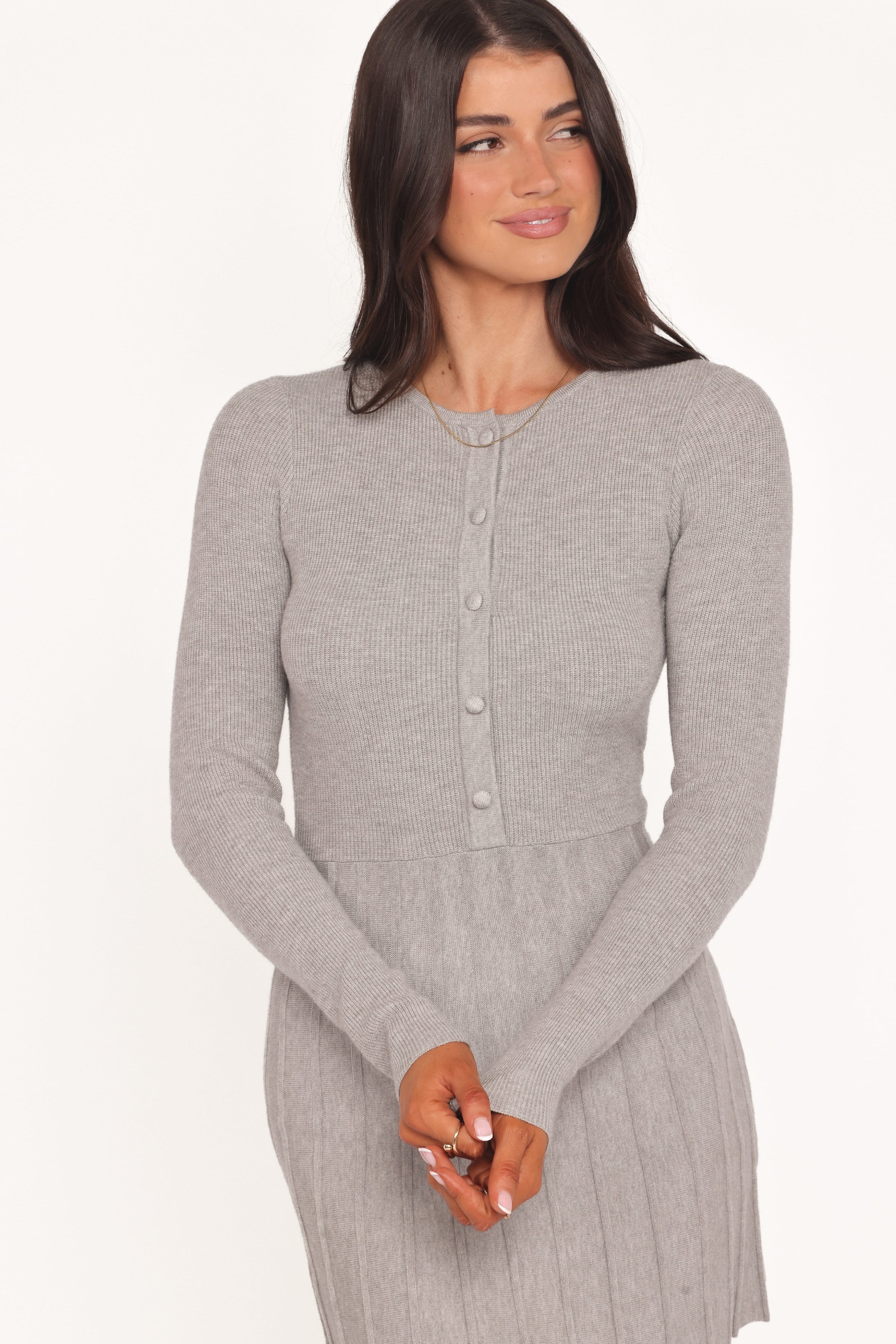 DRESSES Darlina Long Sleeve Mini Dress - Heather Grey