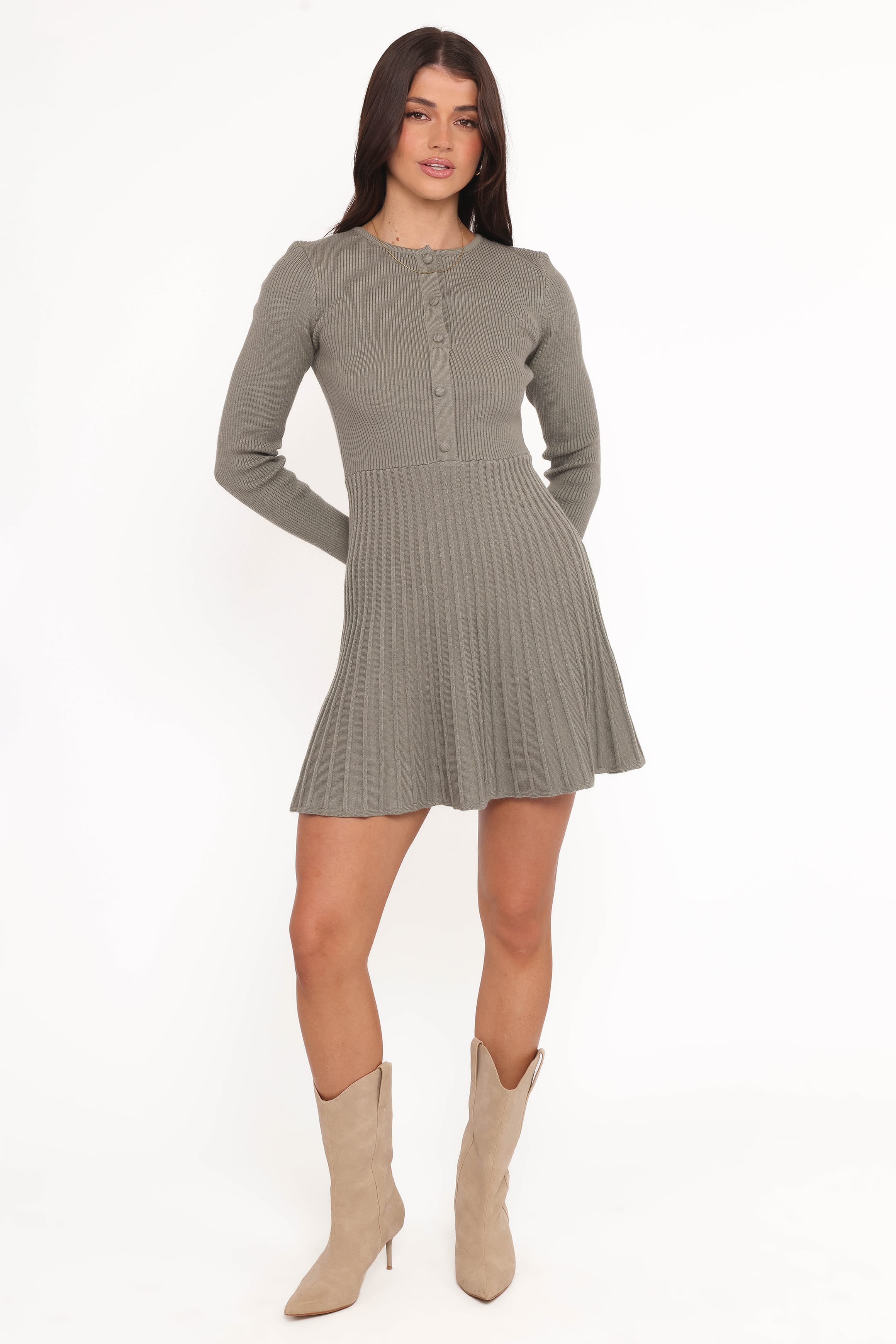 DRESSES Darlina Long Sleeve Mini Dress - Olive