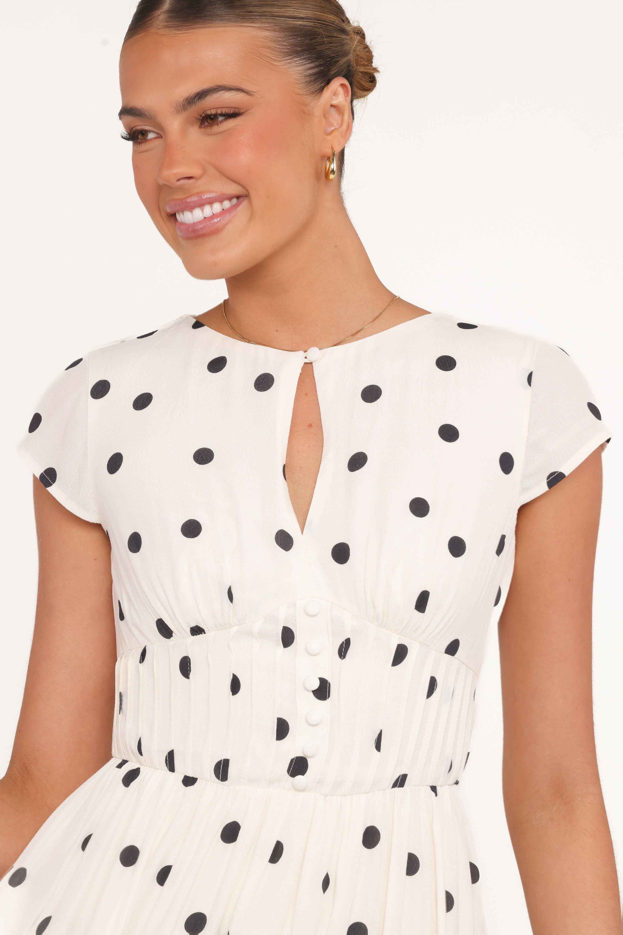 DRESSES Darline Midi Dress - White Polka Dot