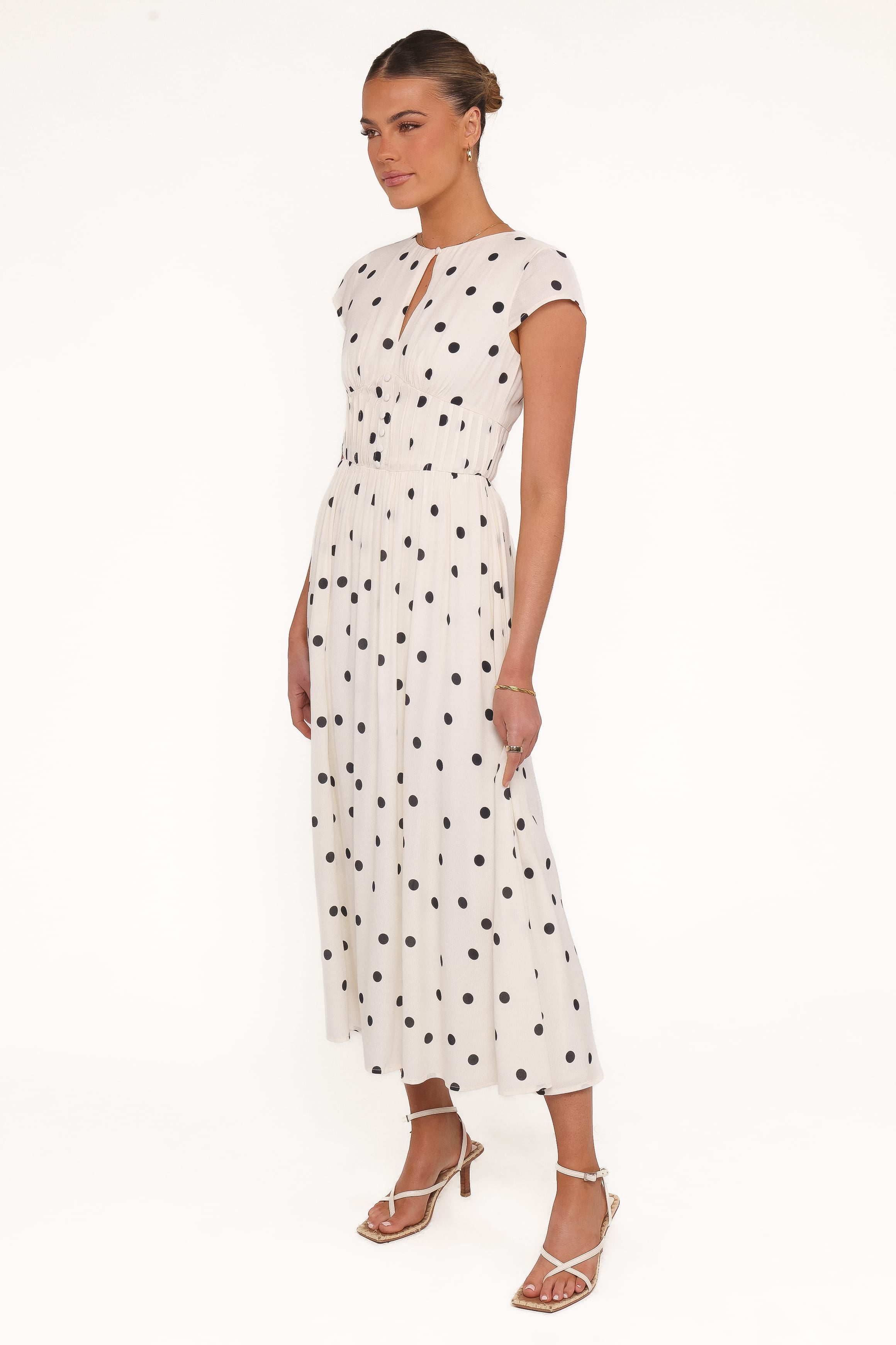 DRESSES Darline Midi Dress - White Polka Dot