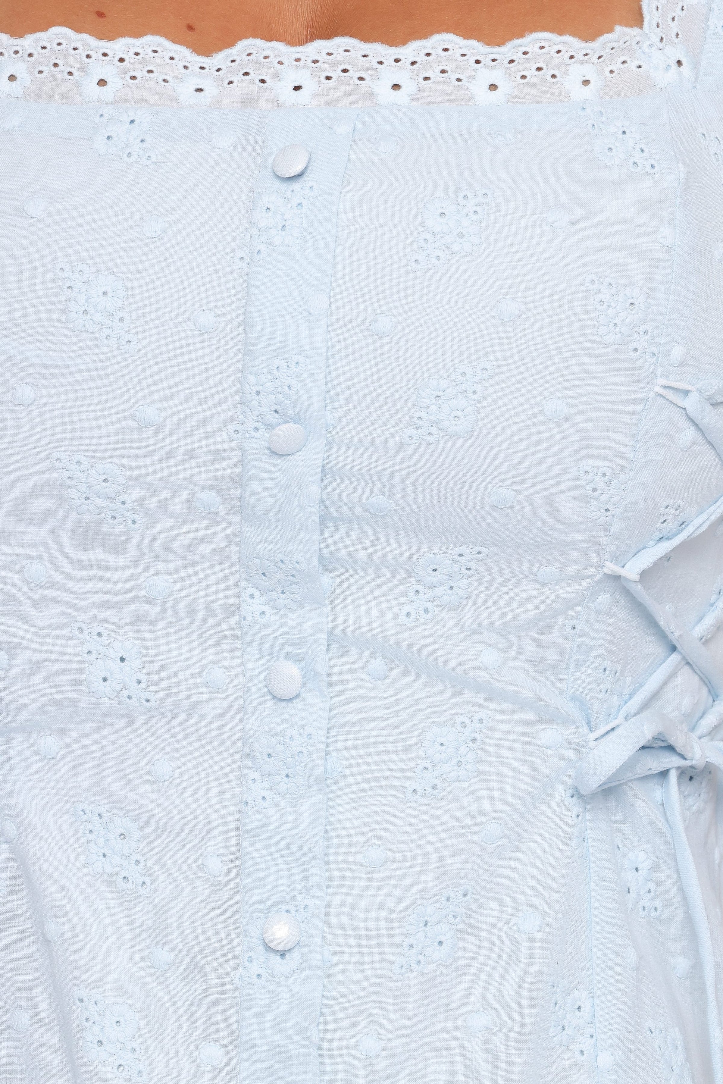 DRESSES Davida Mini Dress - Pale Blue Broderie