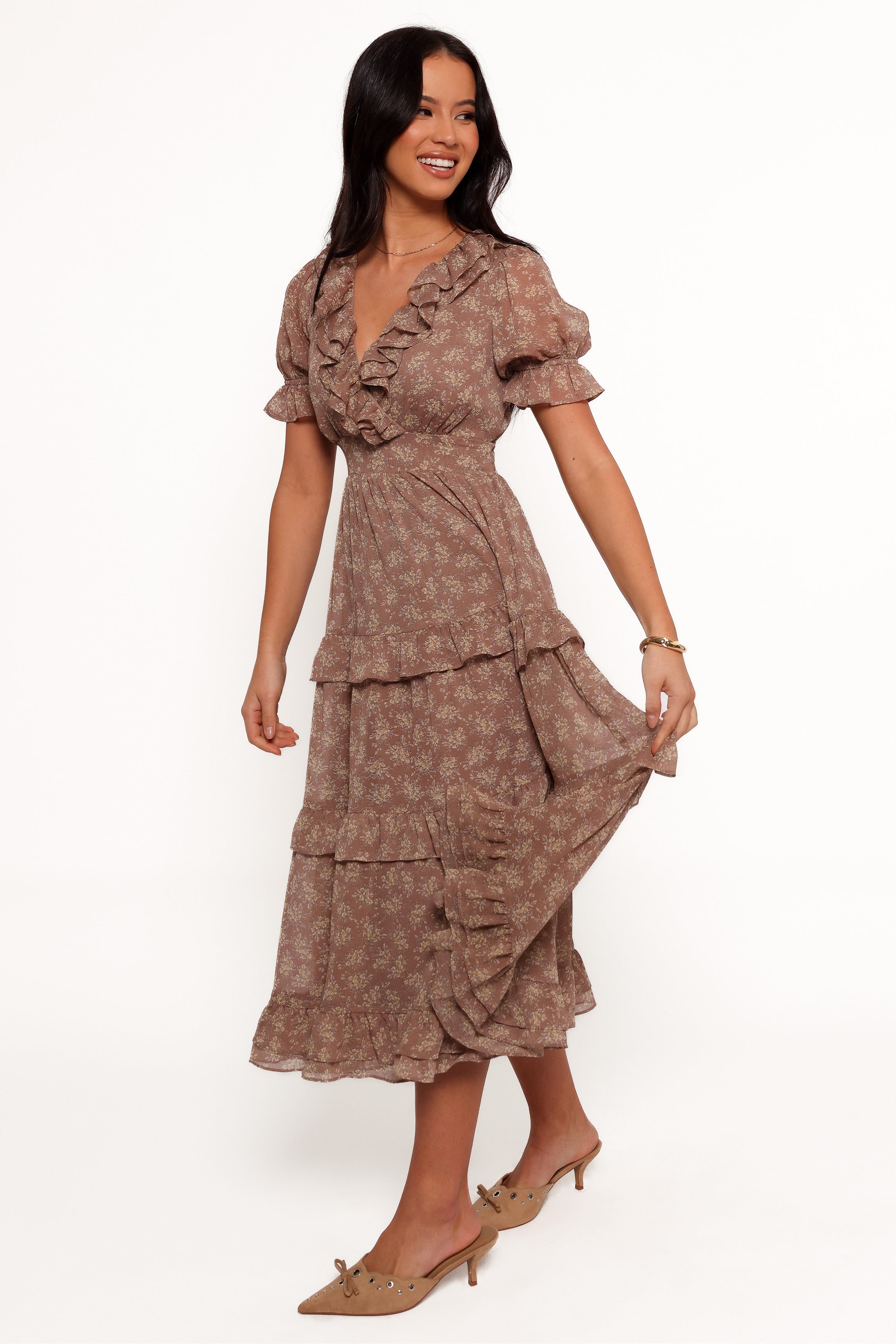 DRESSES Dayla Maxi Dress - Brown/Light Beige