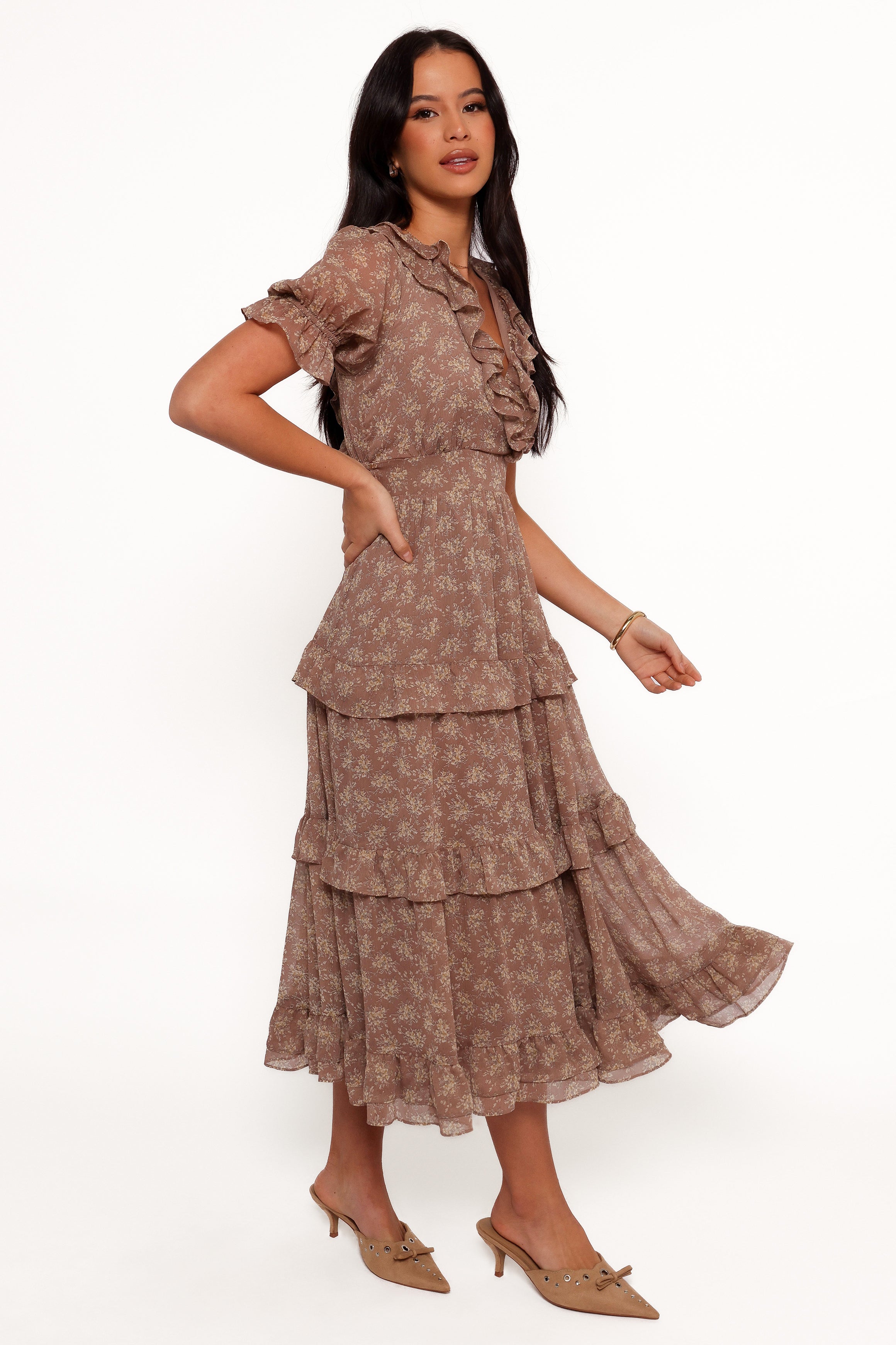 DRESSES Dayla Maxi Dress - Brown/Light Beige