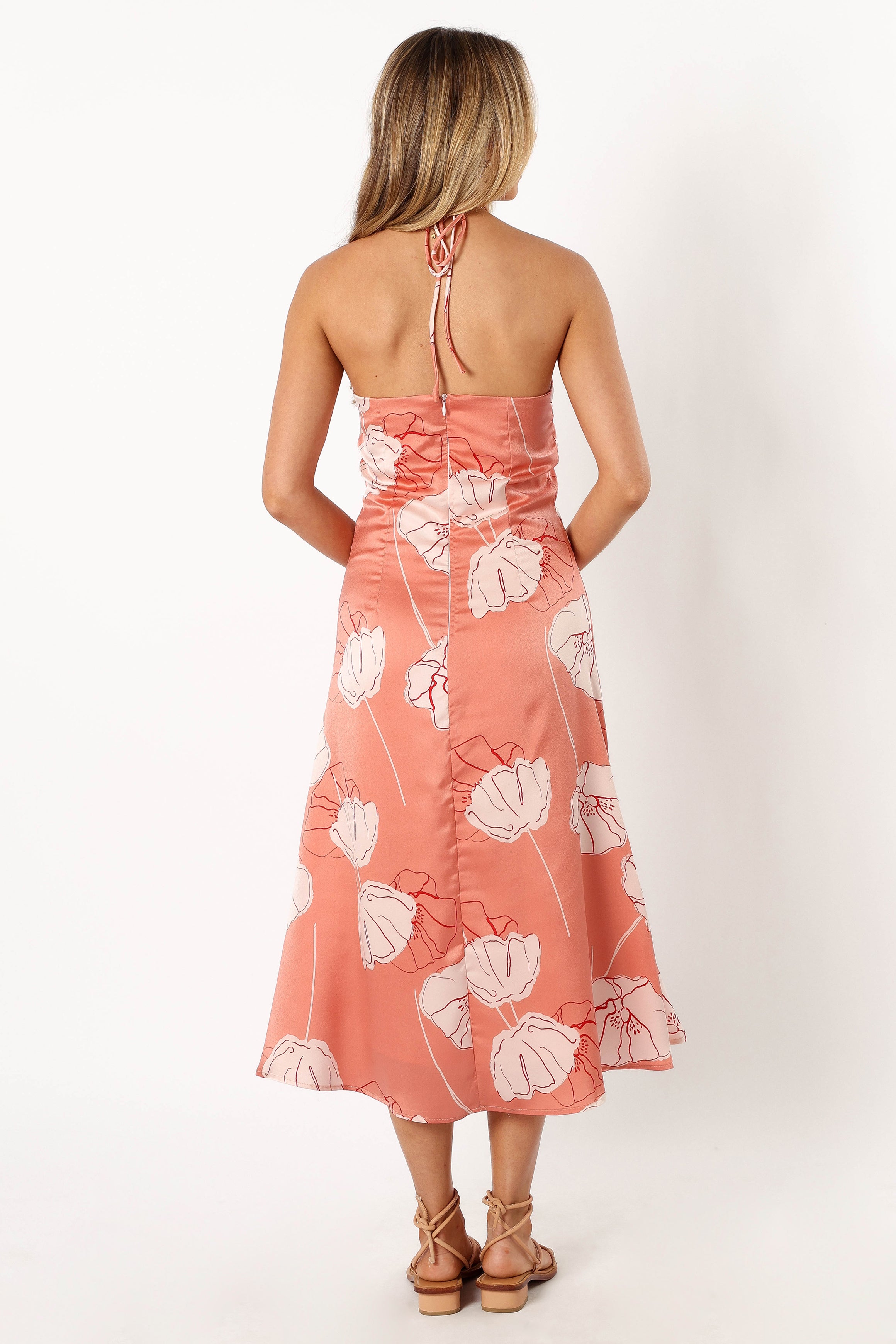 DRESSES @Deana Halterneck Midi Dress - Rose Floral