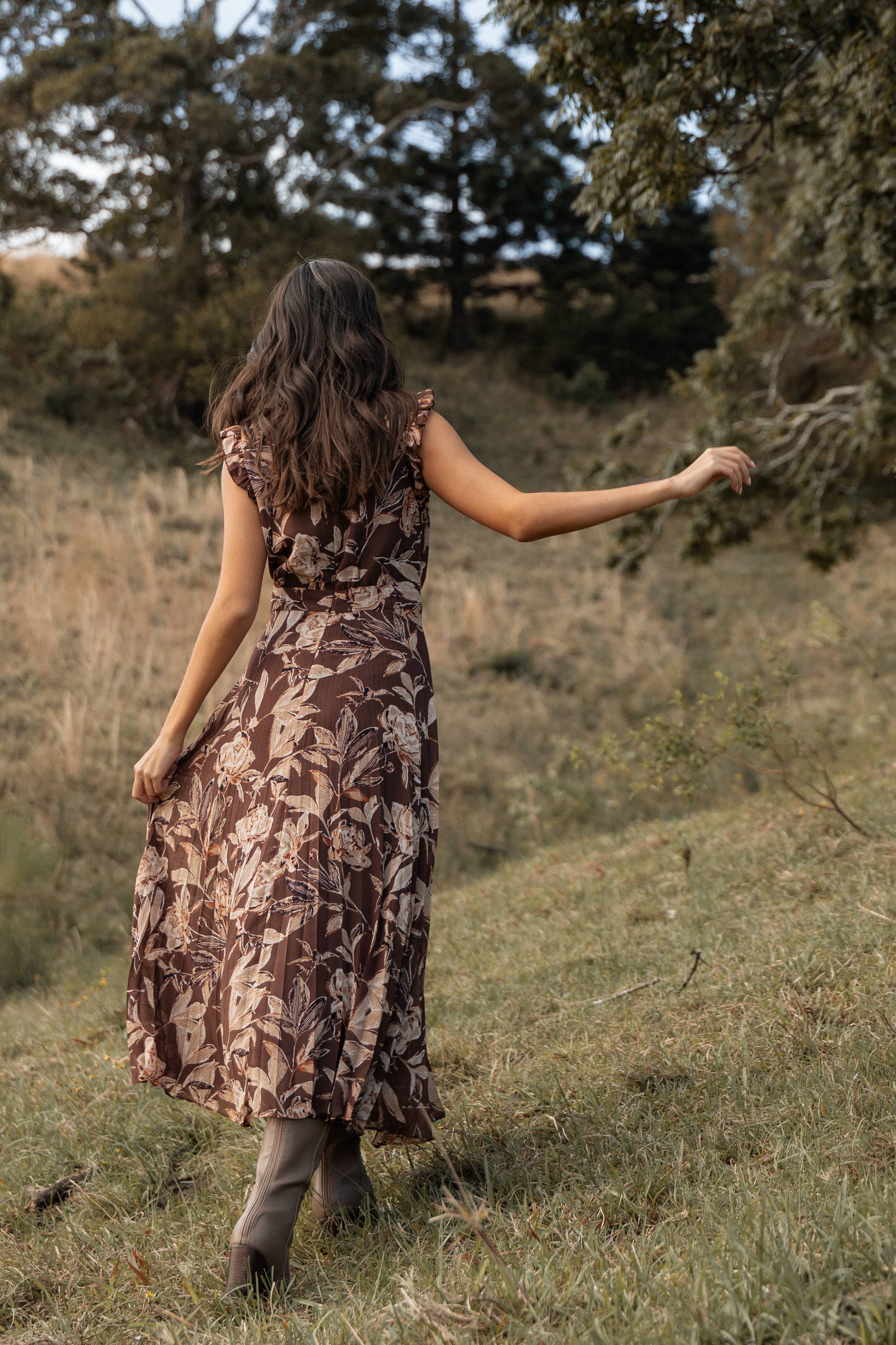 DRESSES Delphine Maxi Dress - Brown Floral
