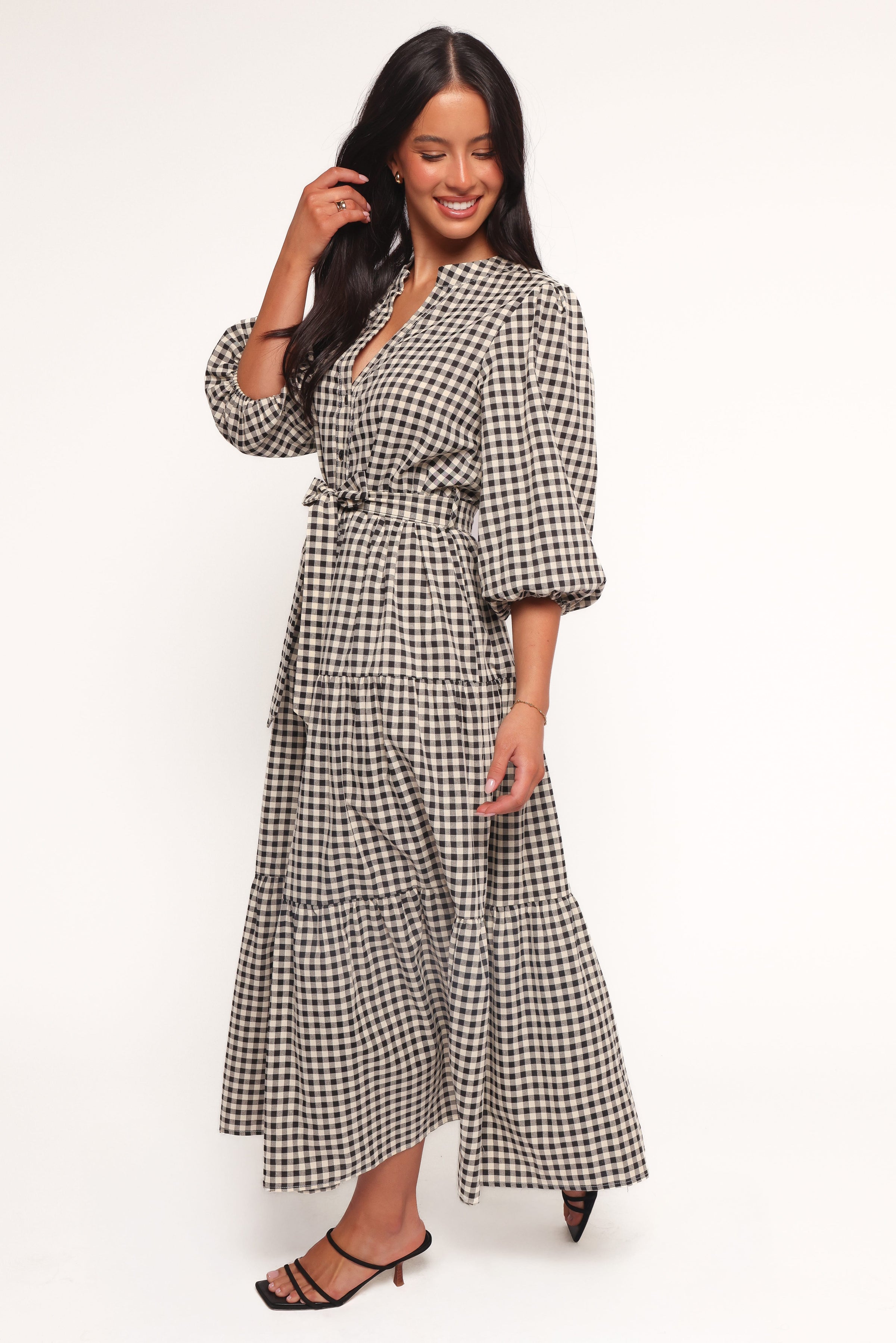 DRESSES Dixon Maxi Dress - Black Cream Gingham