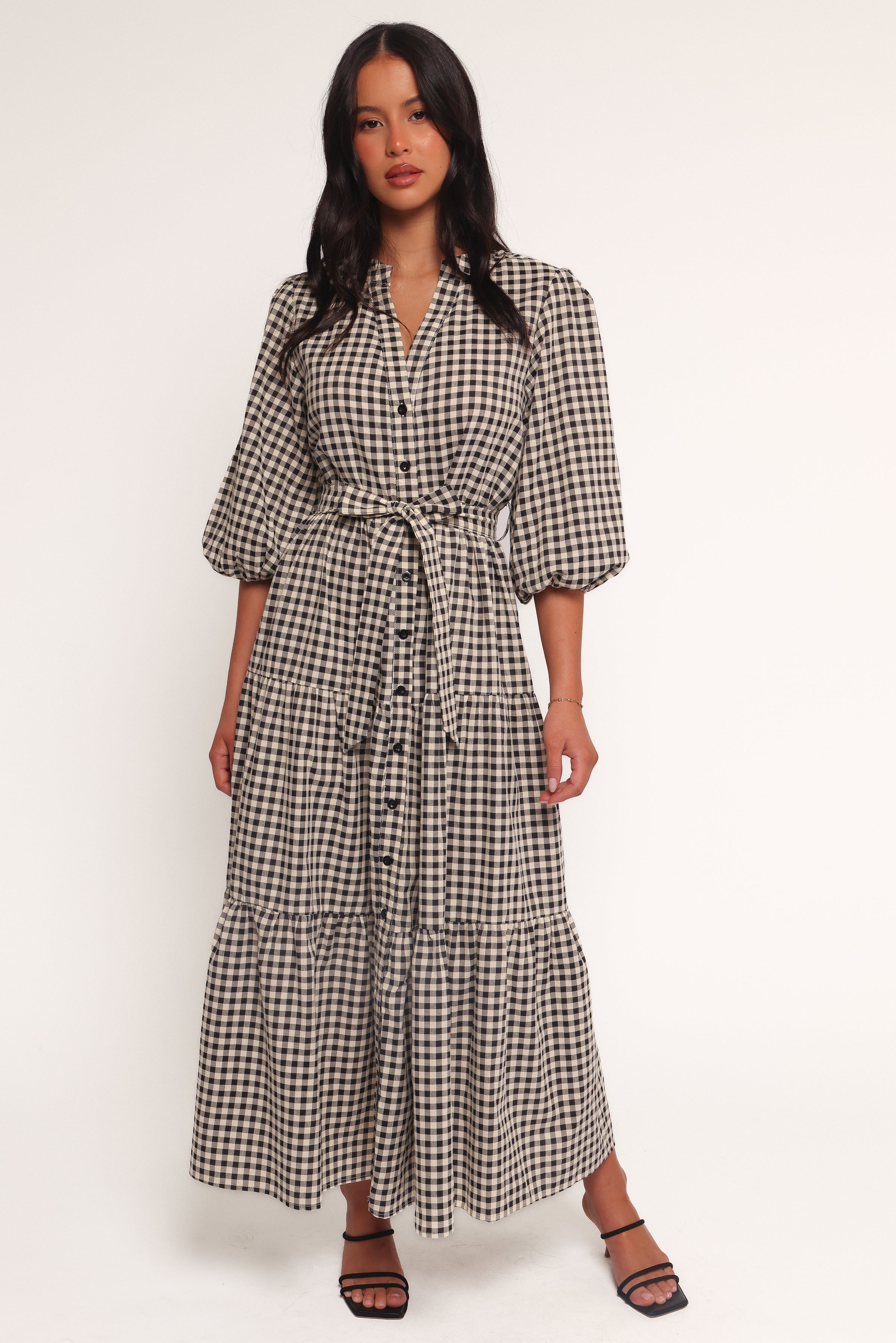 DRESSES Dixon Maxi Dress - Black Cream Gingham