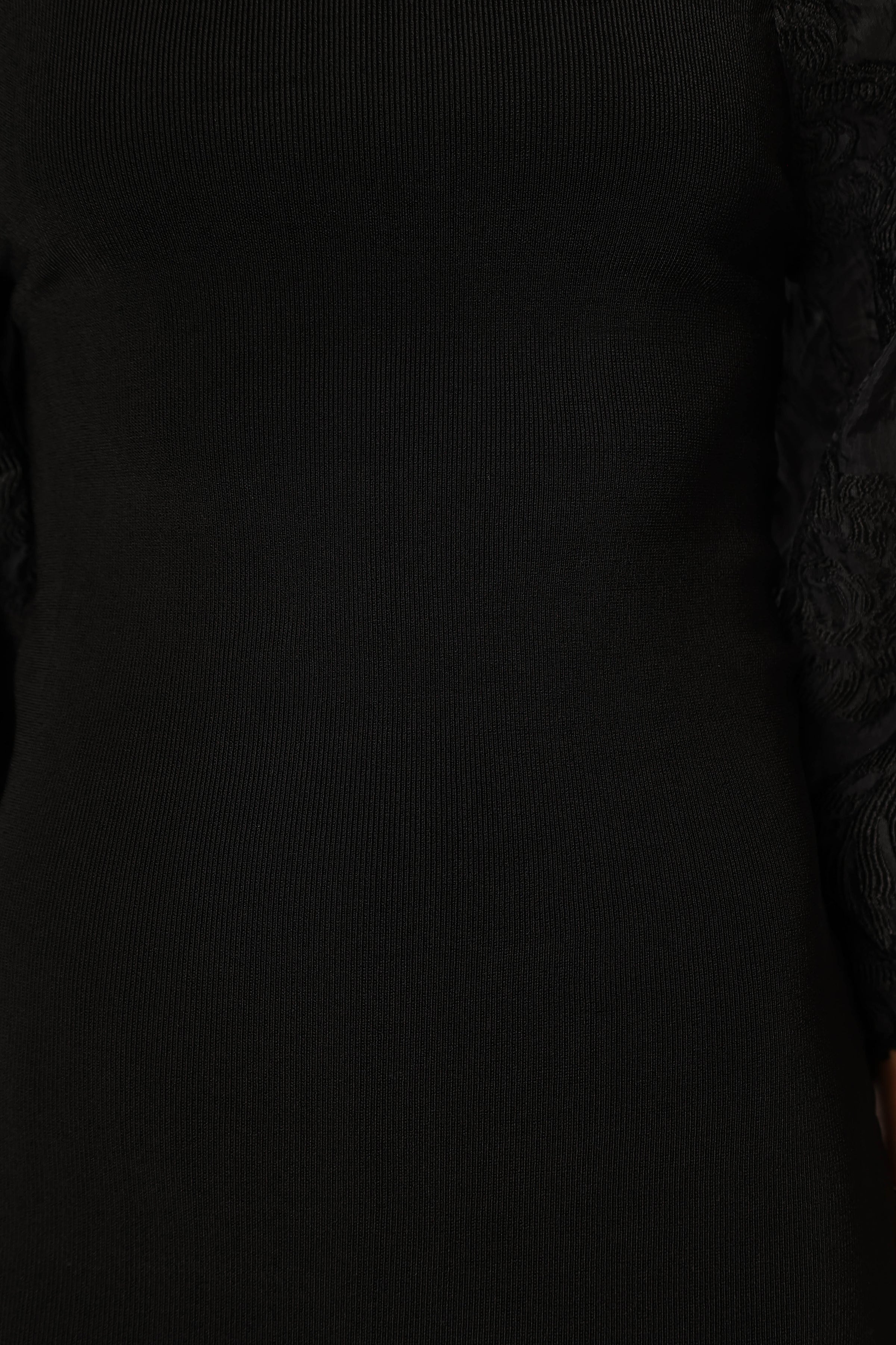 DRESSES @Dolly Puff Sleeve Midi Dress - Black