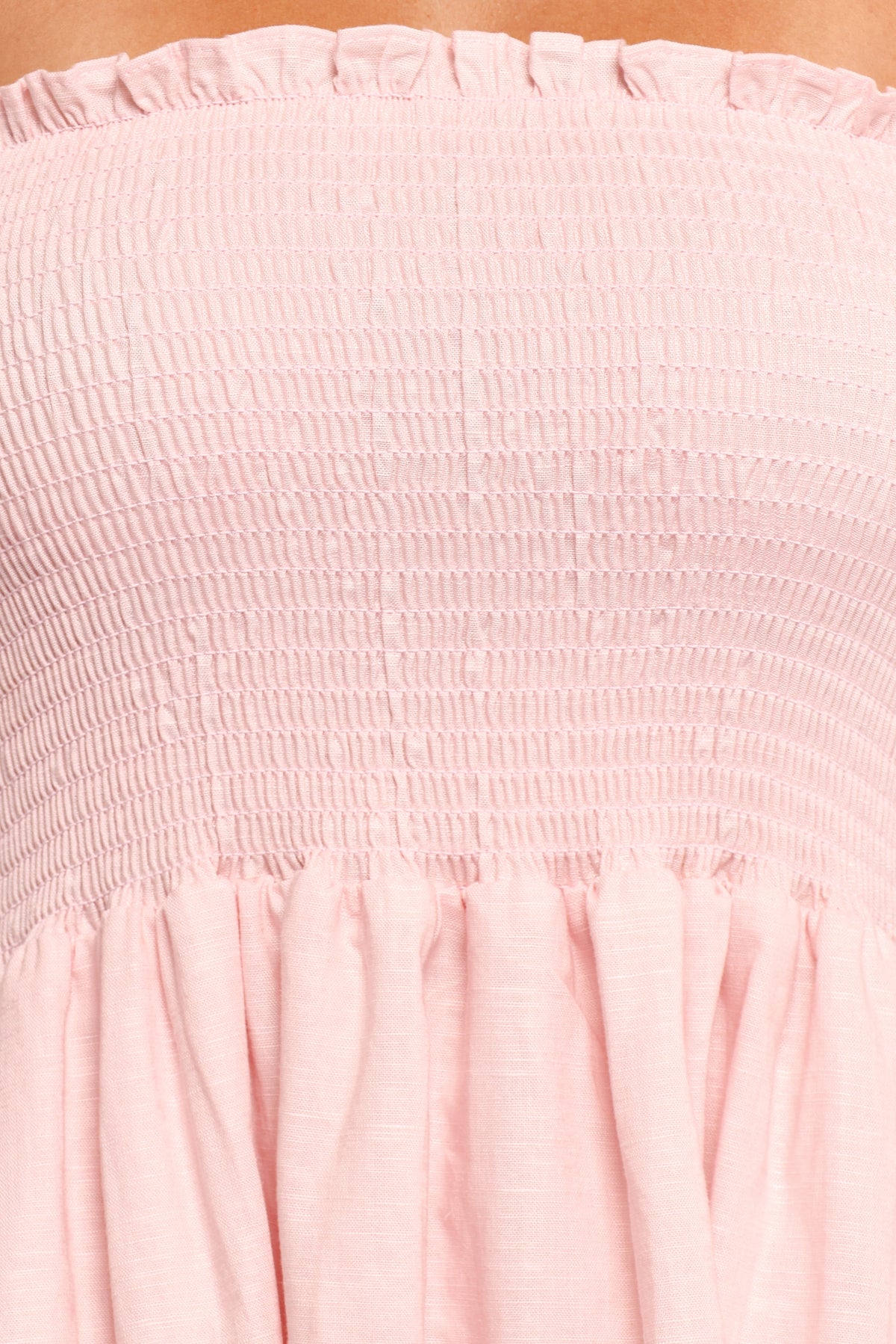 DRESSES Domenica Shirred Long Sleeve Midi Dress - Pink