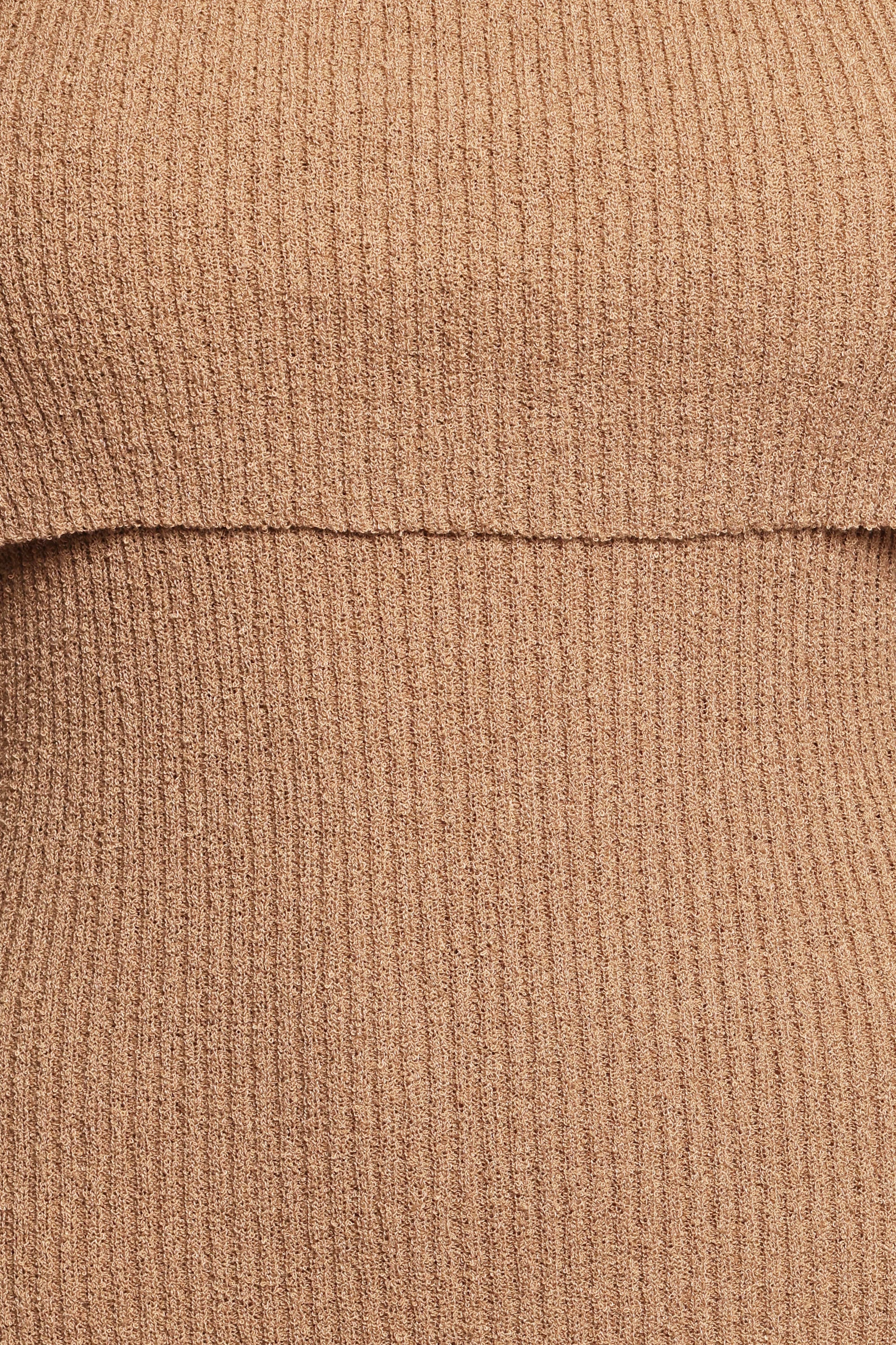 DRESSES Domitia Off Shoulder Knit Dress - Brown