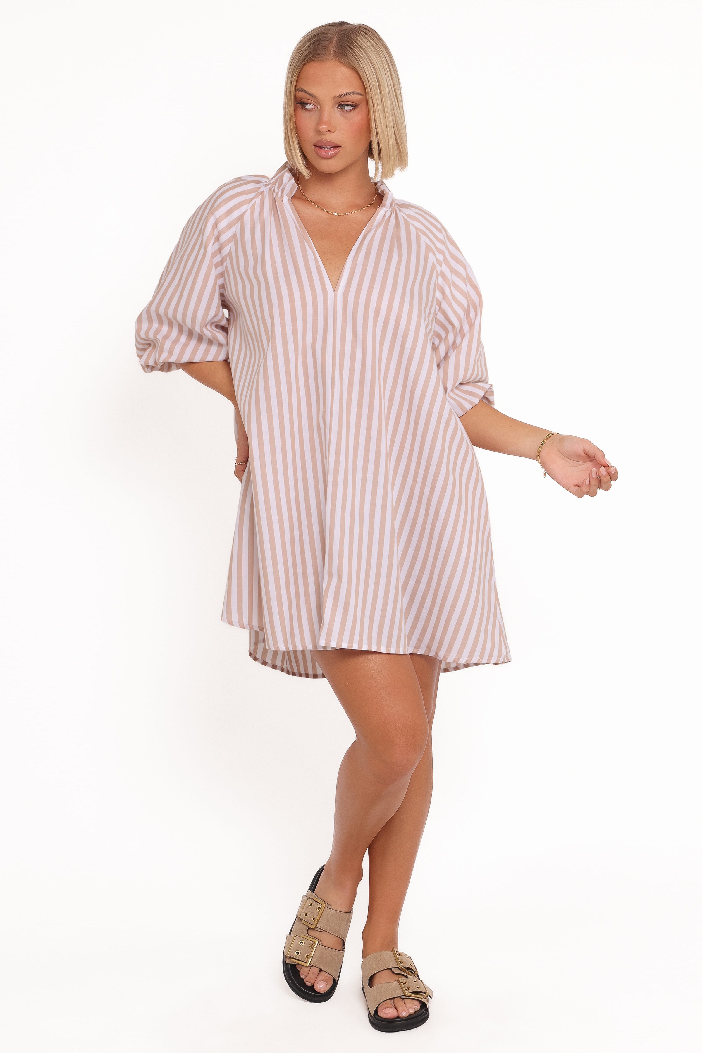DRESSES Doran Mini Dress - Beige White
