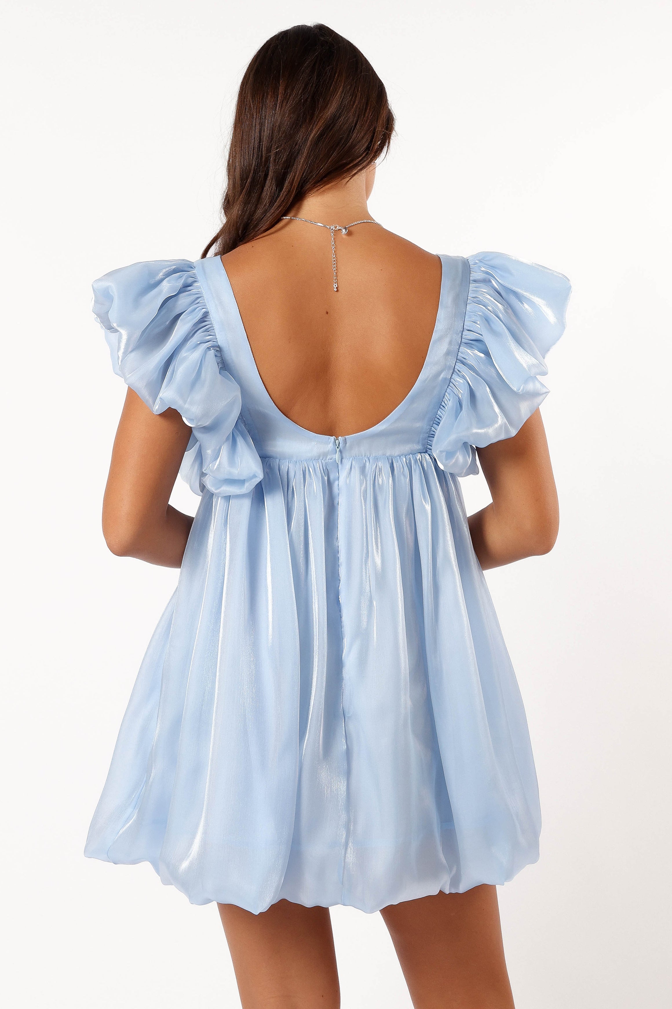 DRESSES @Dulip Frill Sleeve Mini Dress - Blue