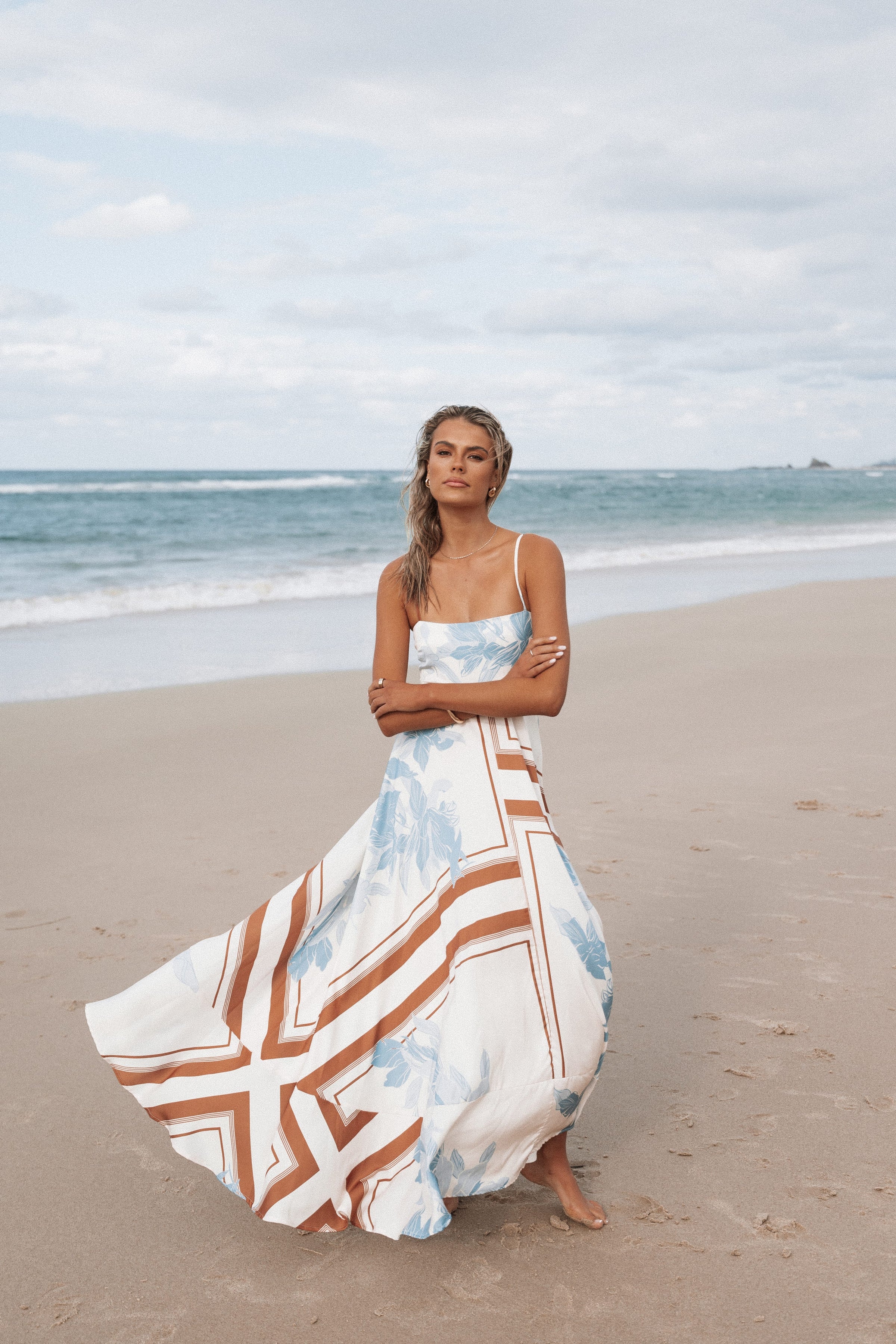 DRESSES Elanor Maxi Dress - Pale Blue Print