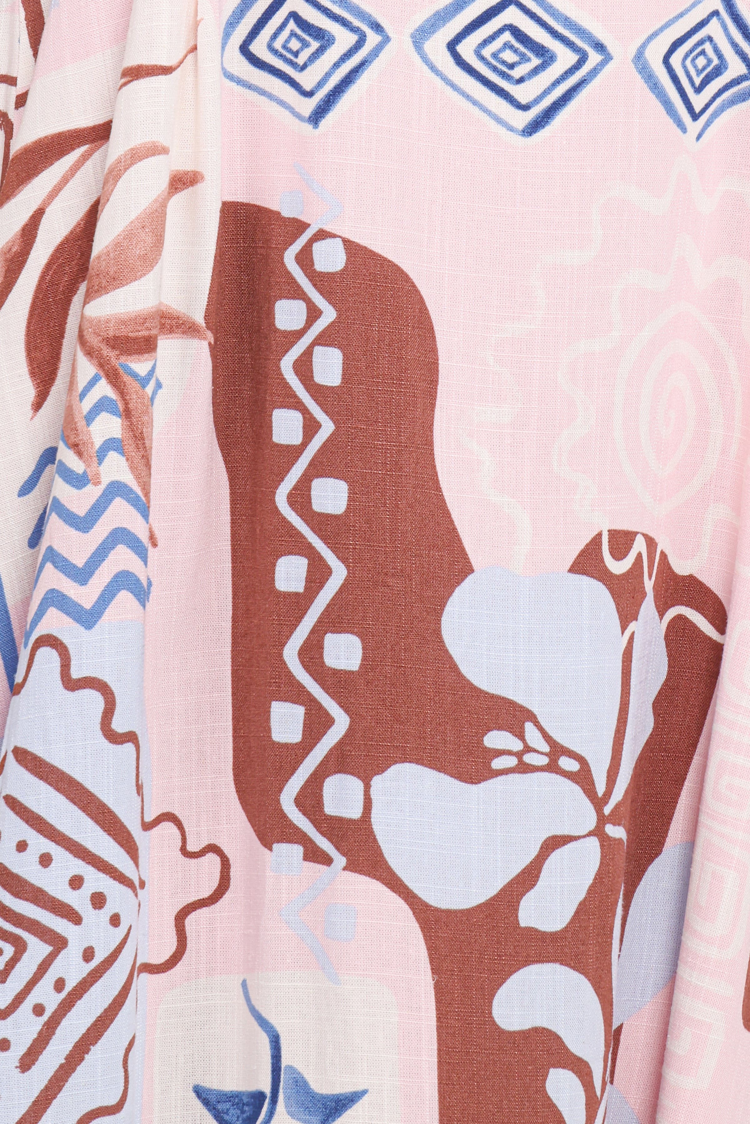 DRESSES Elaris Maxi Dress - Blue Brown Abstract