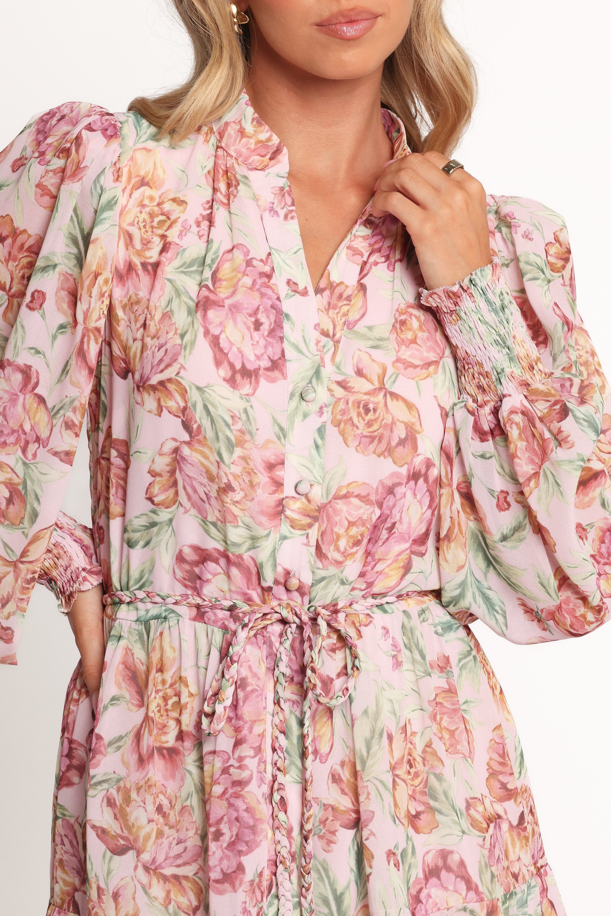 DRESSES Elba Long Sleeve Mini Dress - Veiled Floral