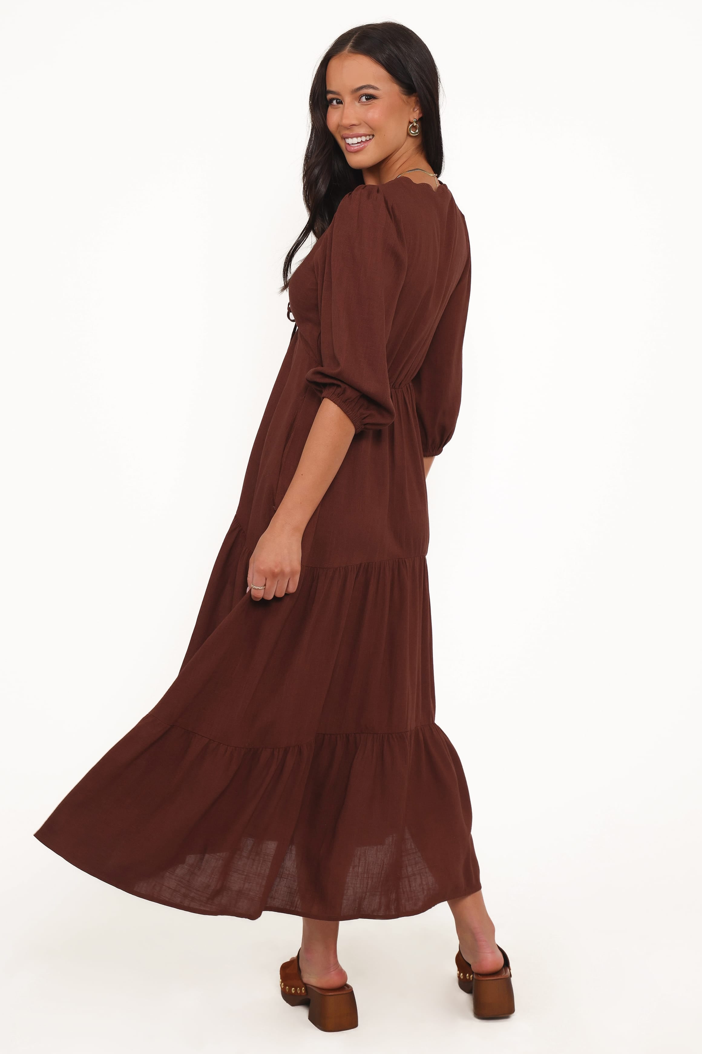 DRESSES Eleonara Midi Dress - Chocolate