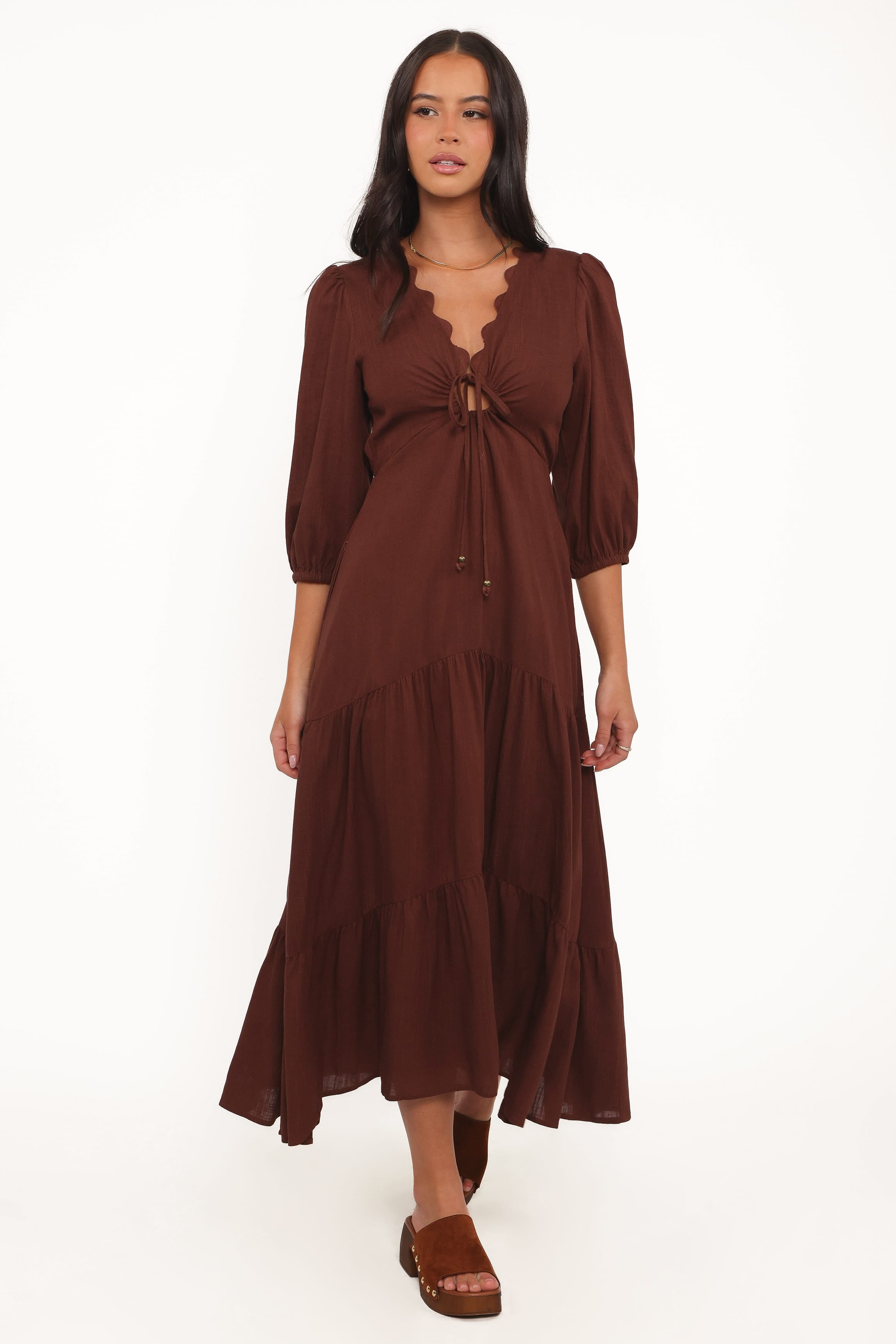 DRESSES Eleonara Midi Dress - Chocolate