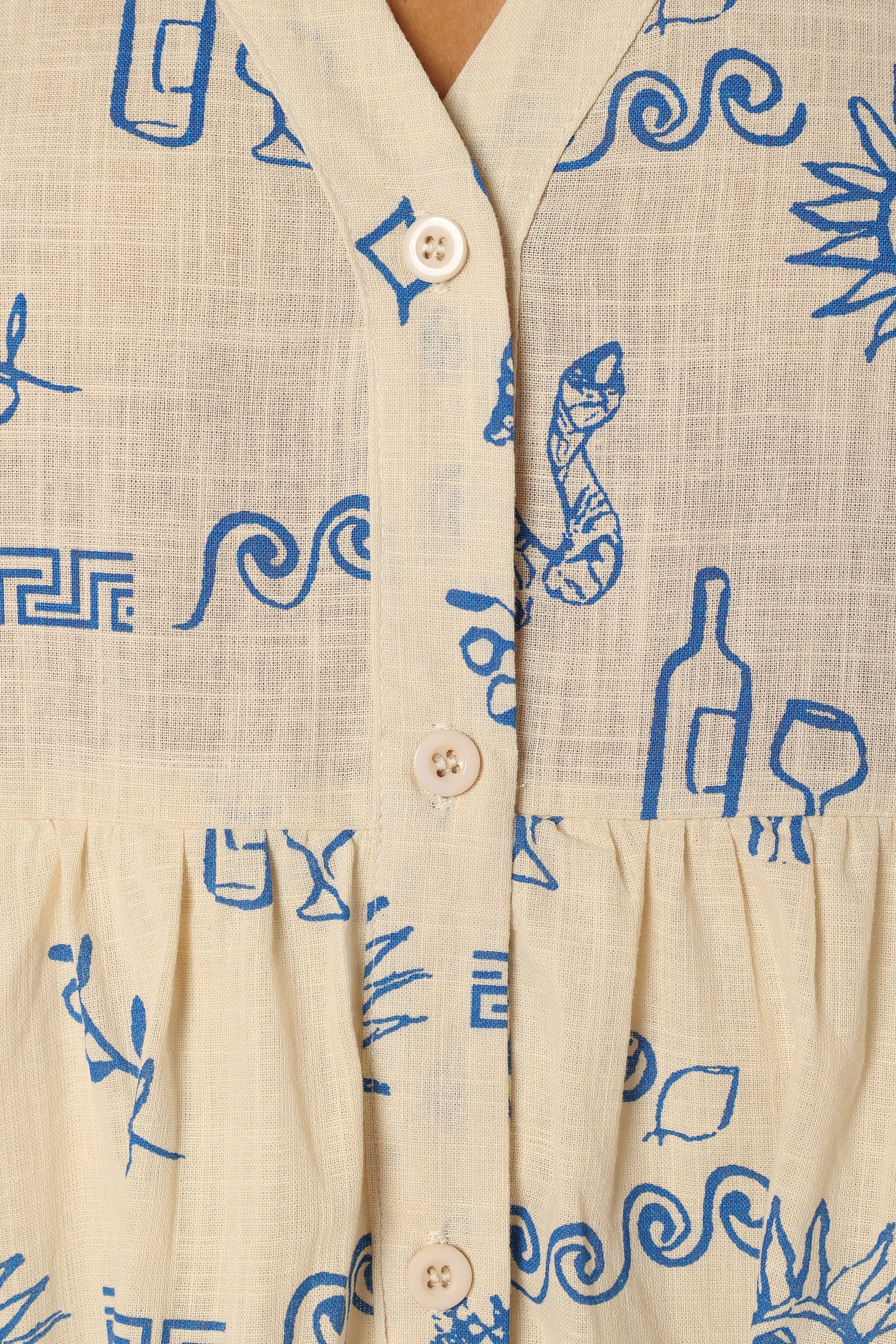 DRESSES @Elias Mini Dress - Beige Blue