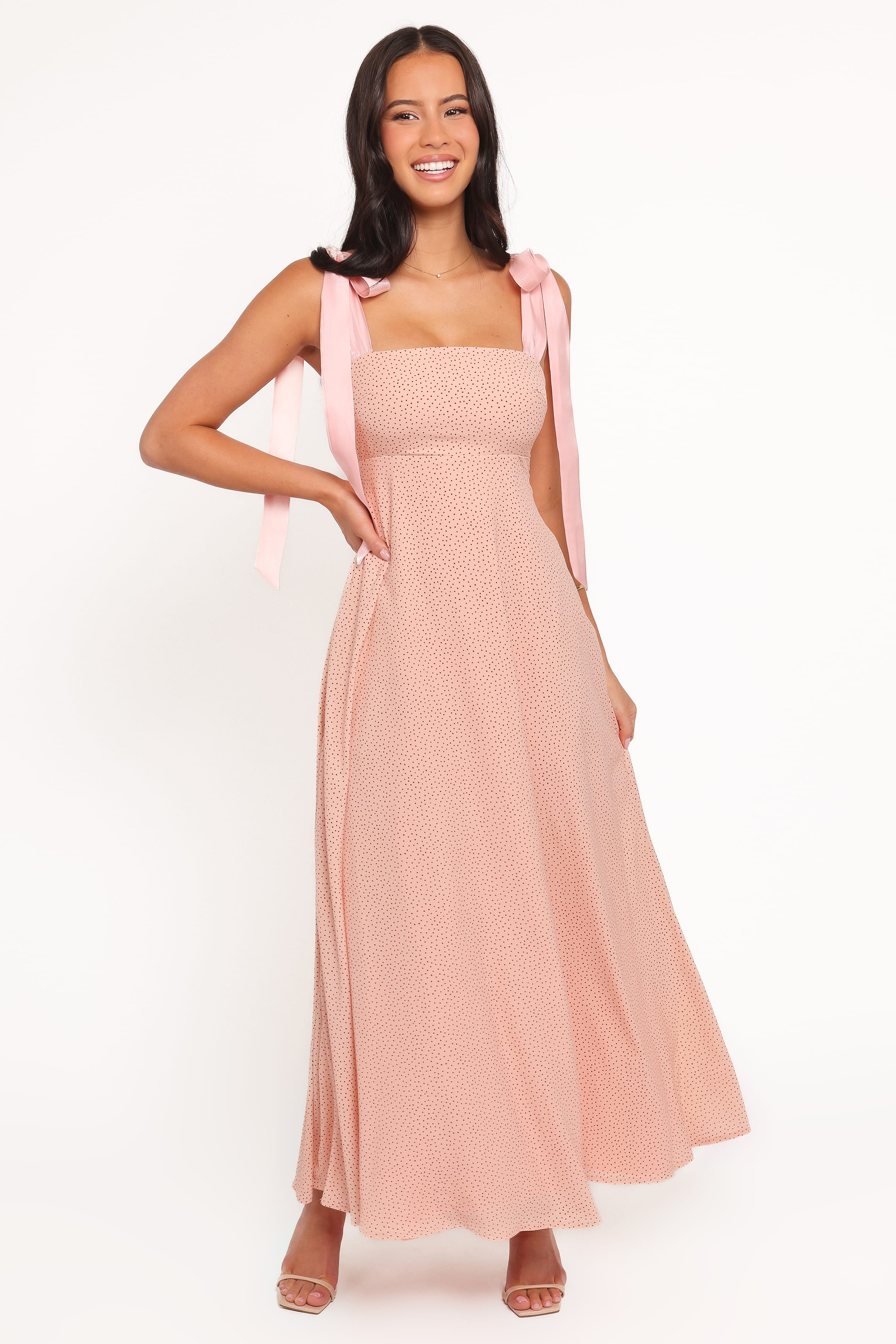 DRESSES Ellody Maxi Dress - Peach Polka Dot