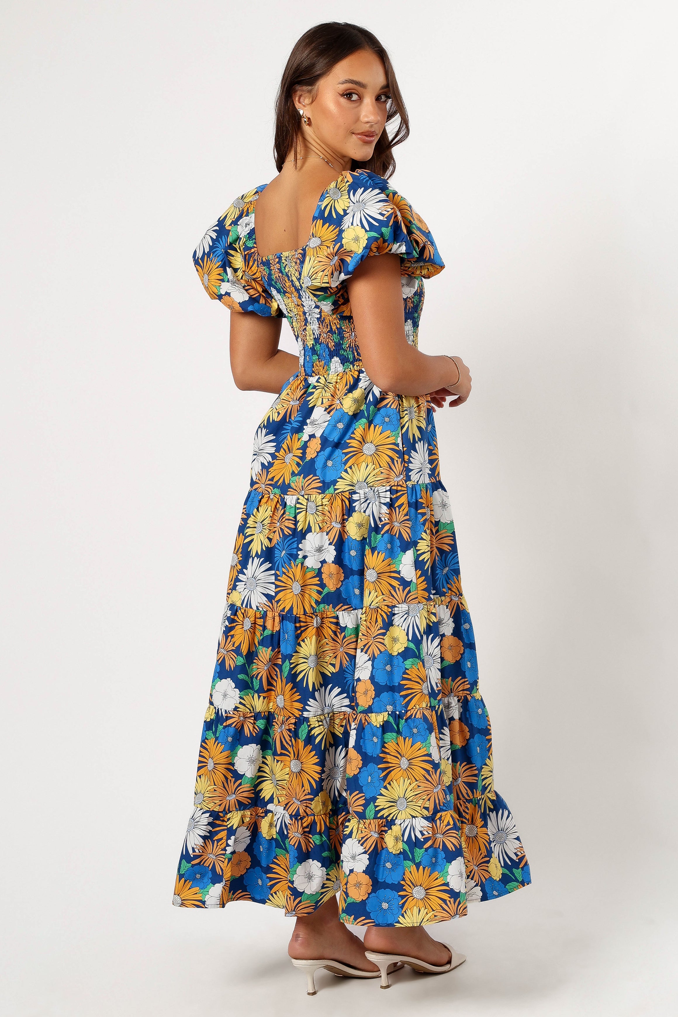 DRESSES Elsie Short Sleeve Maxi Dress - Denim Blue