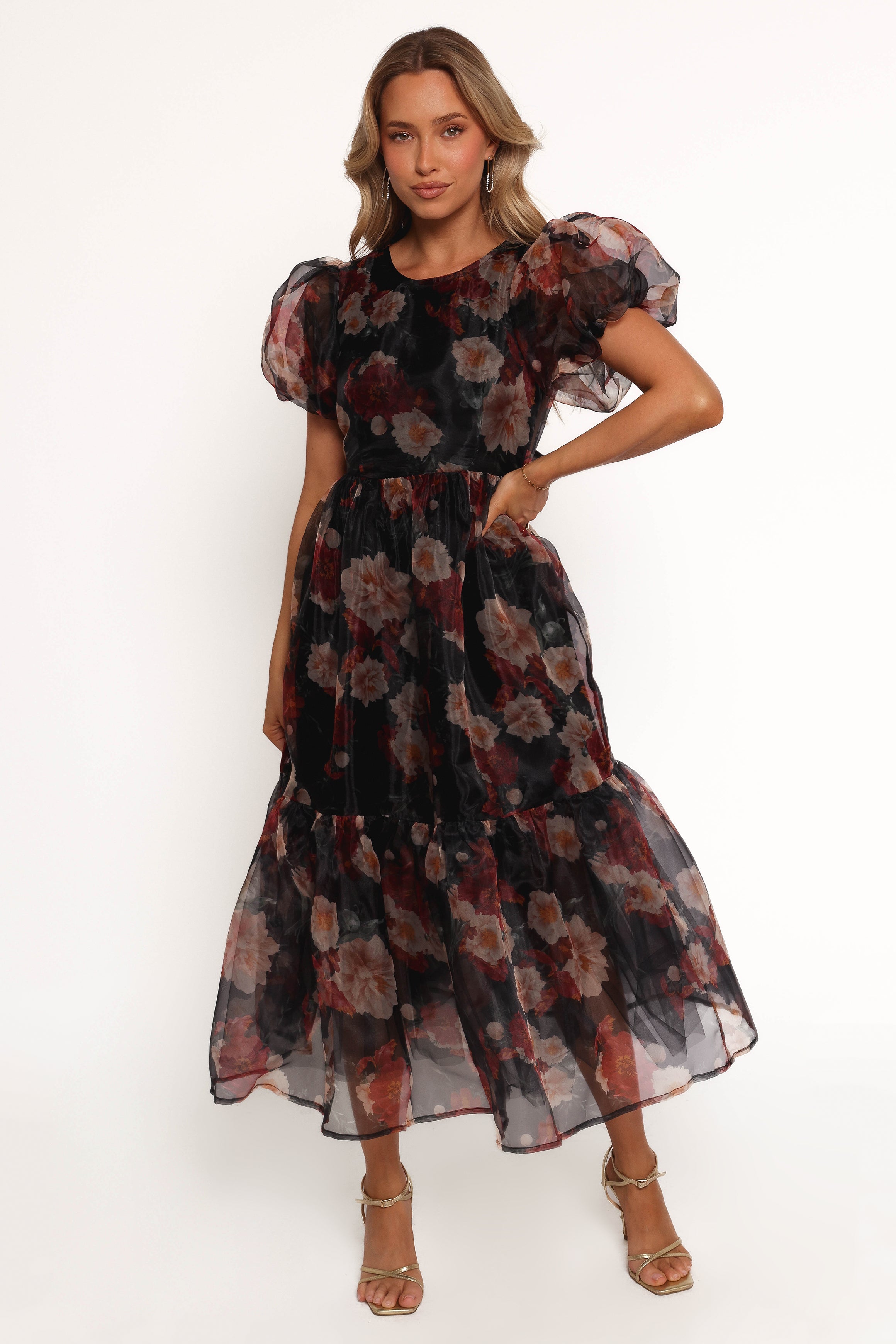 DRESSES Elspeth Midi Dress - Black Floral