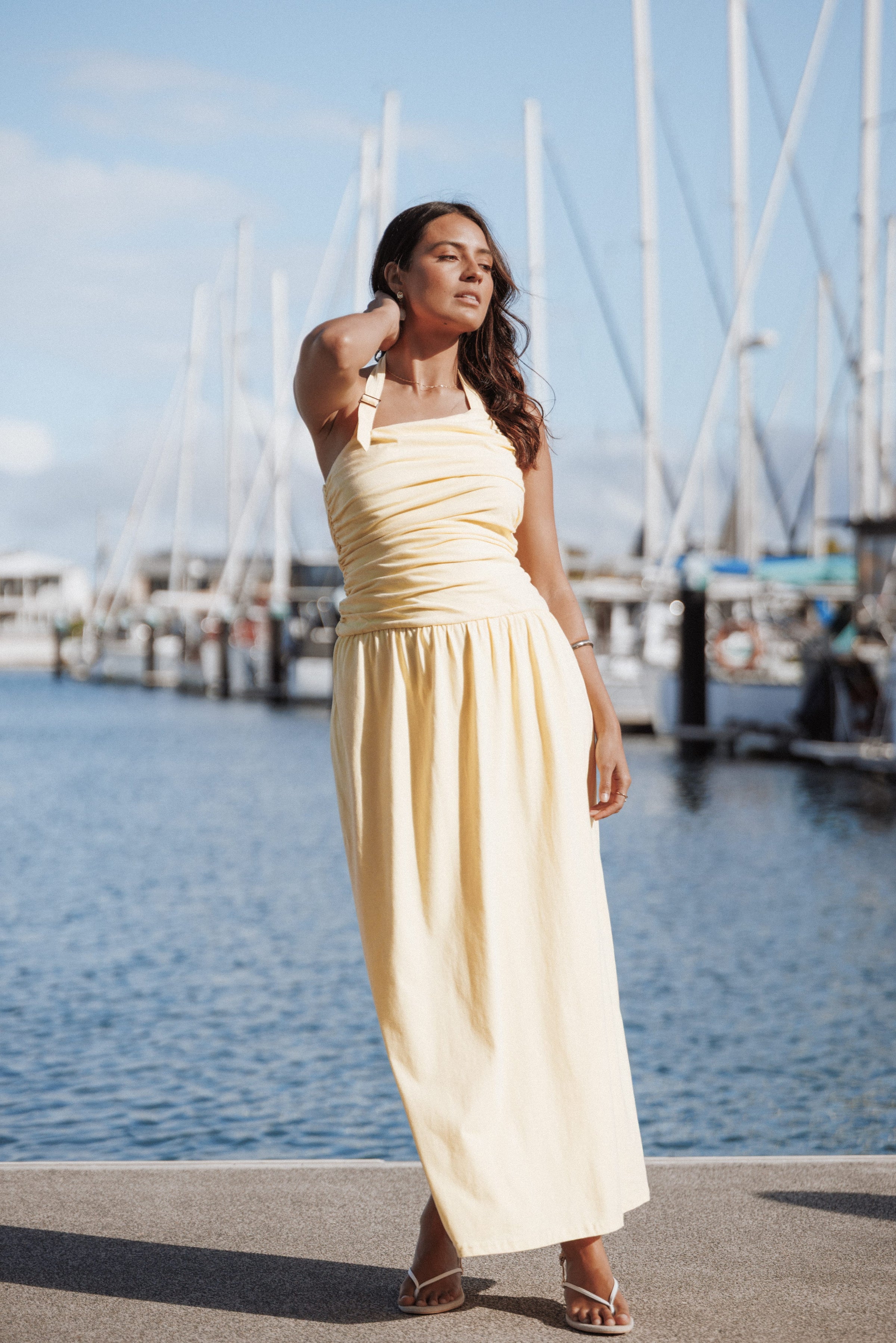 DRESSES Emalia Halter Maxi Dress - Pale Yellow