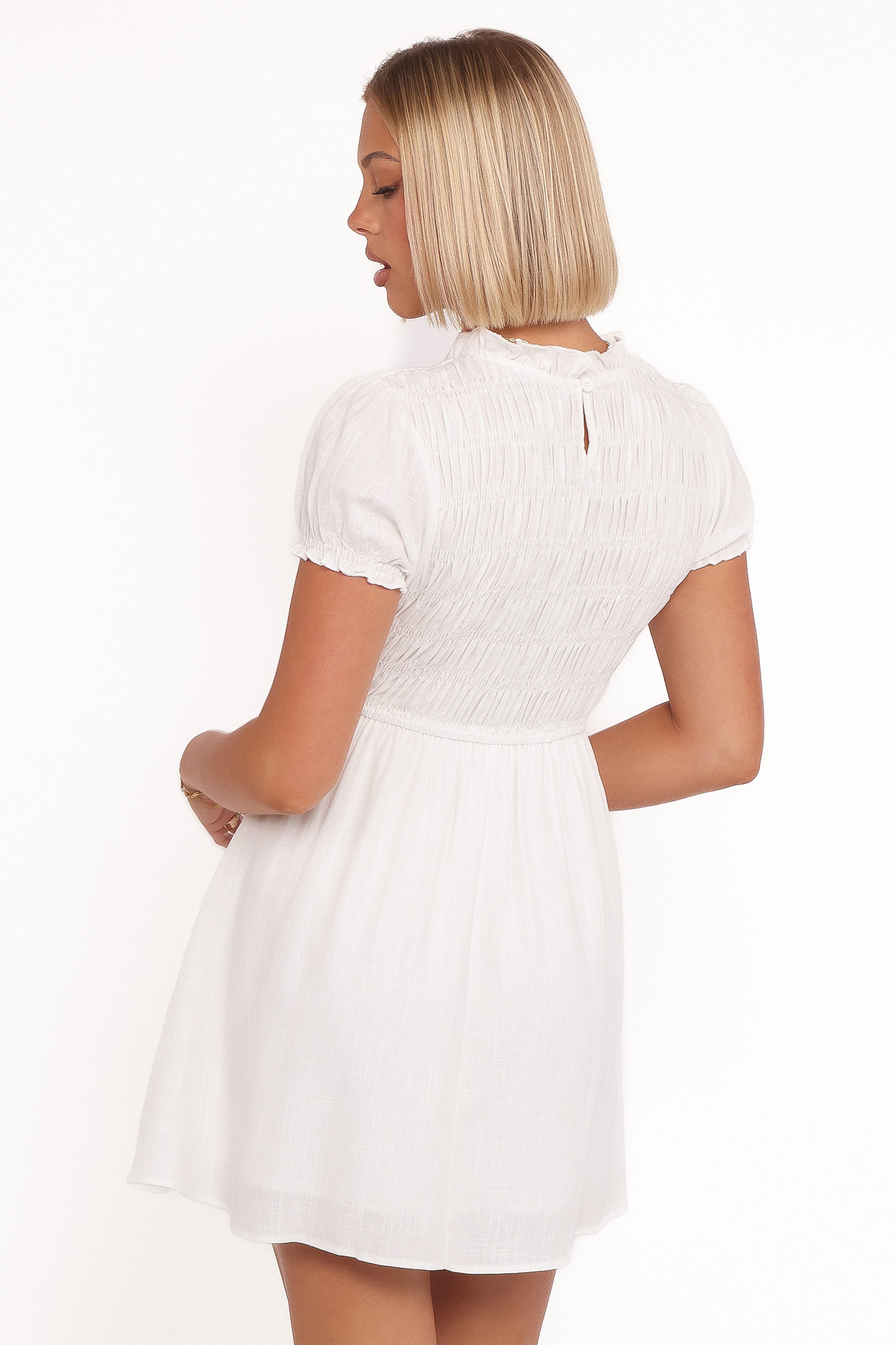 DRESSES Emari Puff Sleeve Mini Dress - White