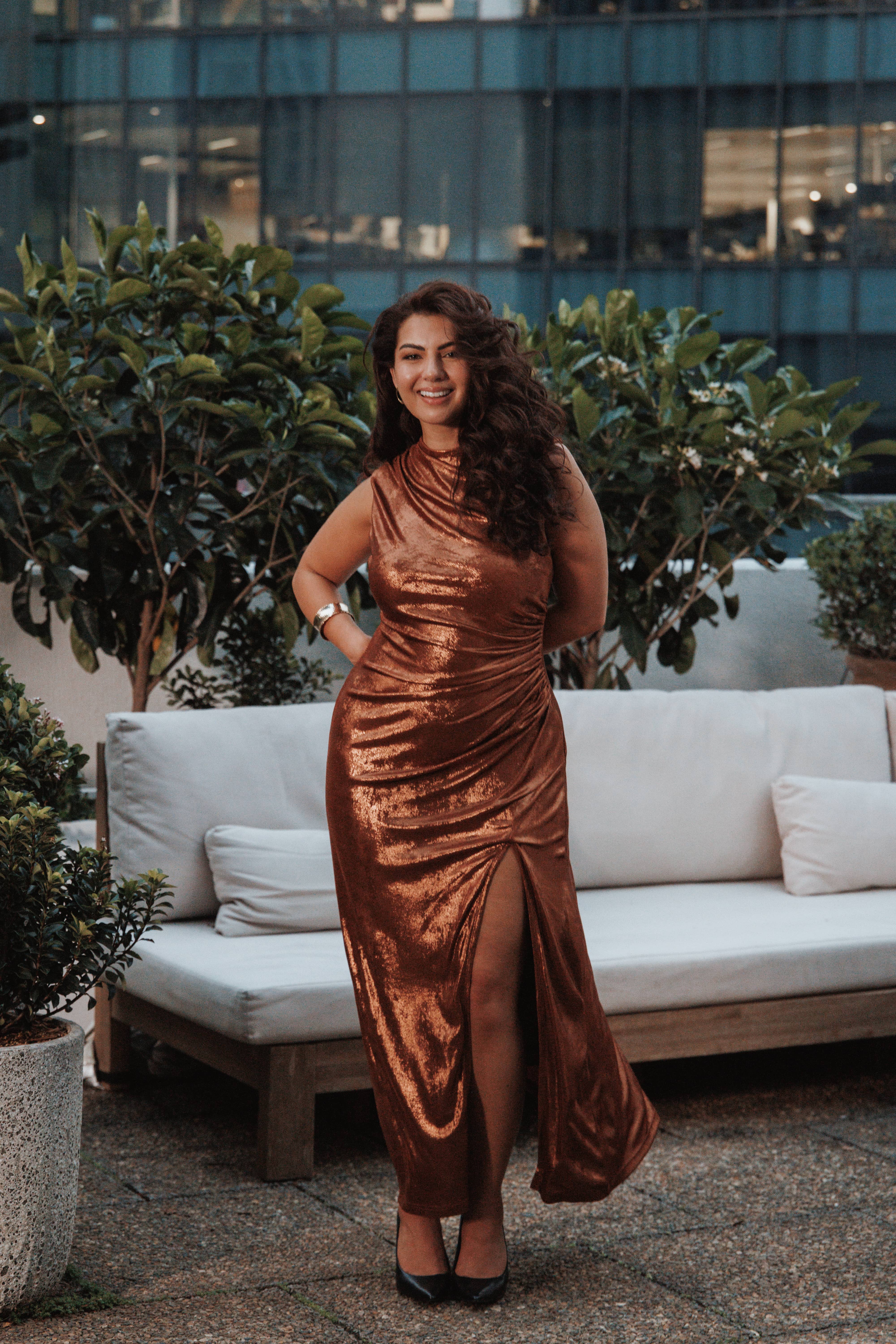 DRESSES Emerie Sleeveless Metallic Maxi - Bronze